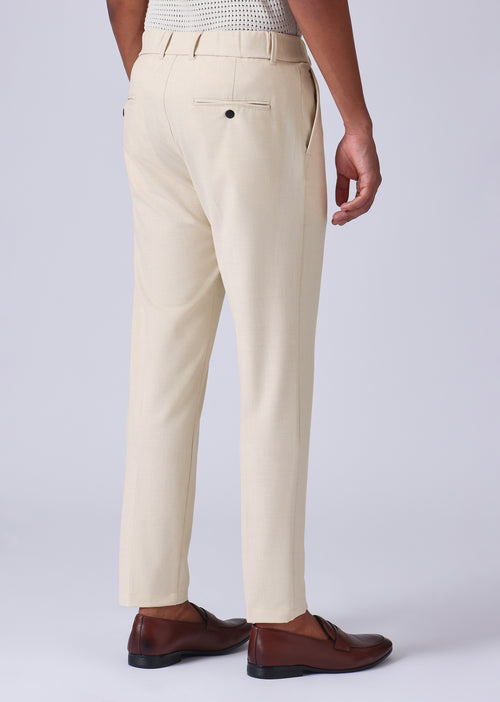 Cream 8 Way Stretch Trousers