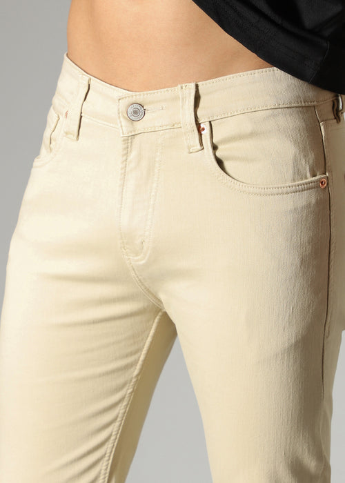 Cream Ankle Slim Fit Denim