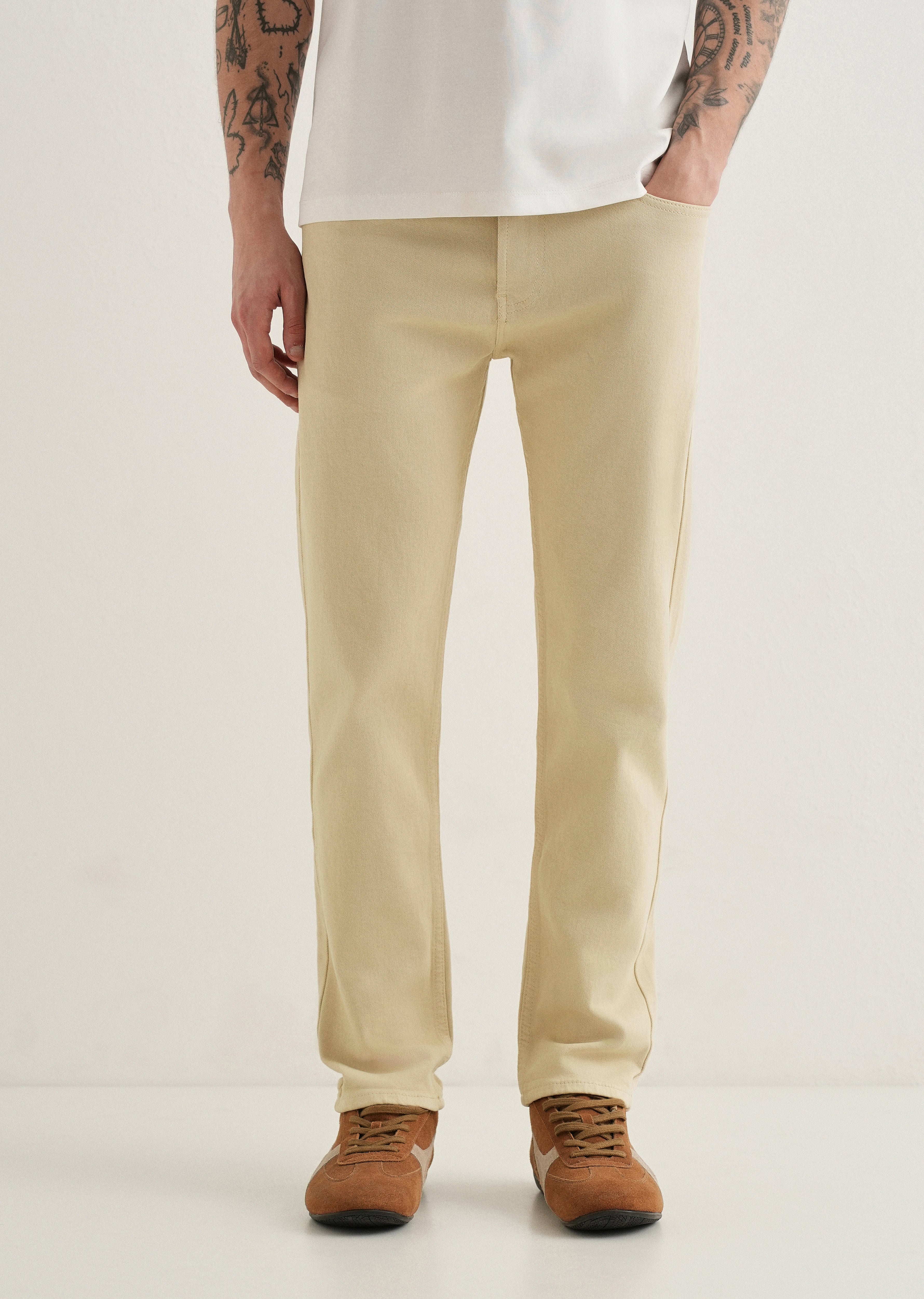 Cream Ankle Slim Fit Denim