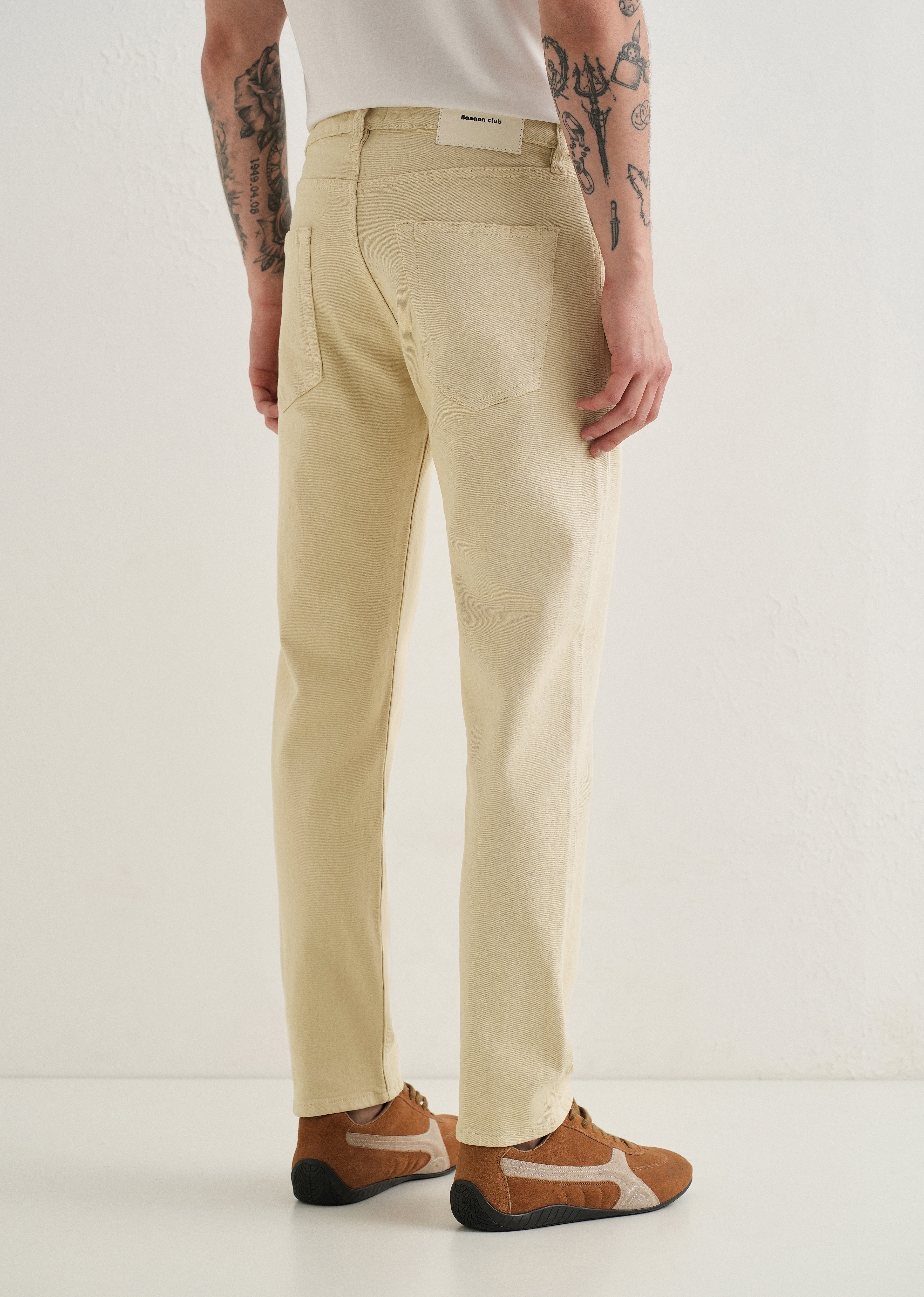 Cream Ankle Slim Fit Denim