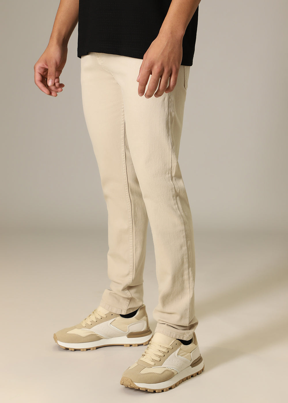 Cream Ankle Slim Fit Jeans