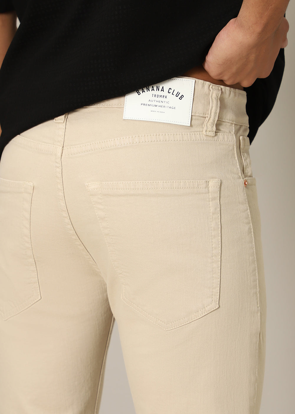 Cream Ankle Slim Fit Jeans