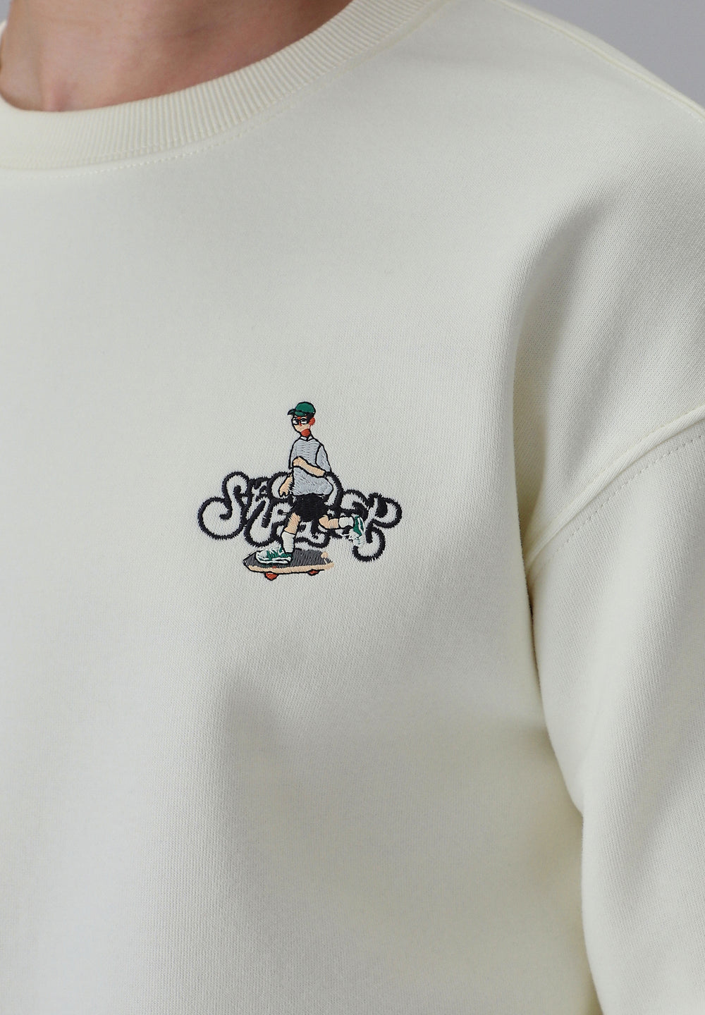 Cream Back Emboss Sweatshirt