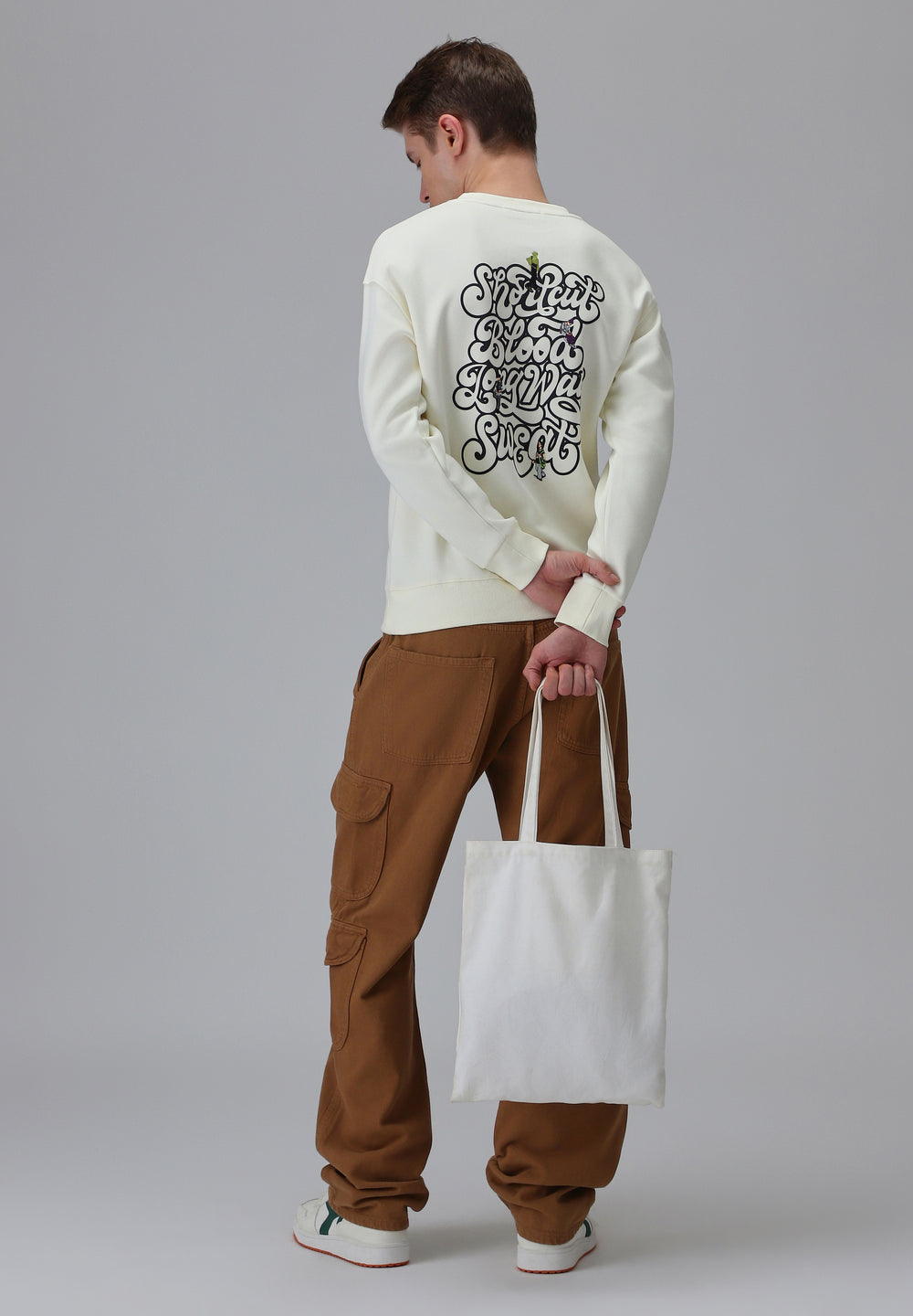 Cream Back Emboss Sweatshirt