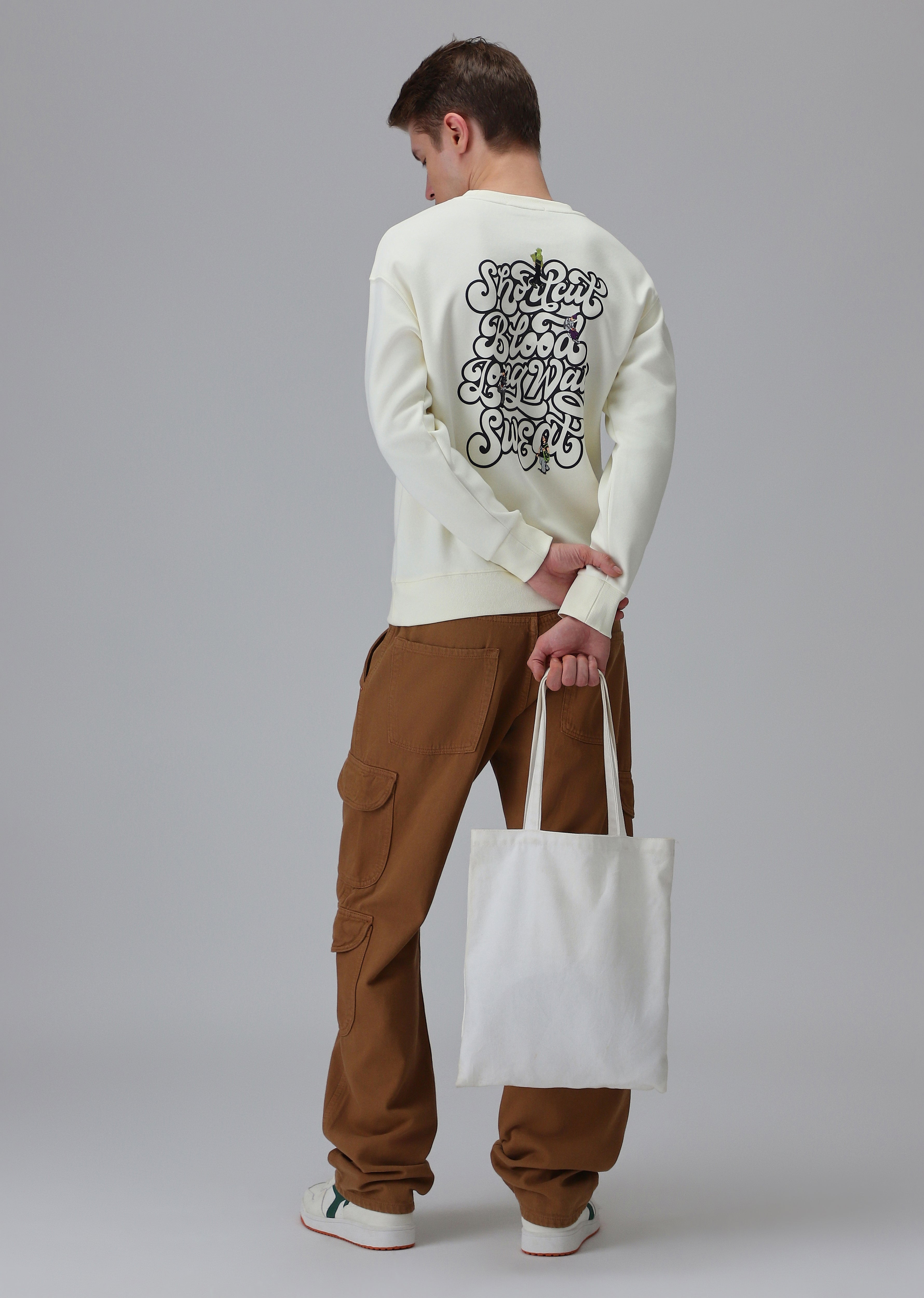 Cream Back Emboss Sweatshirt