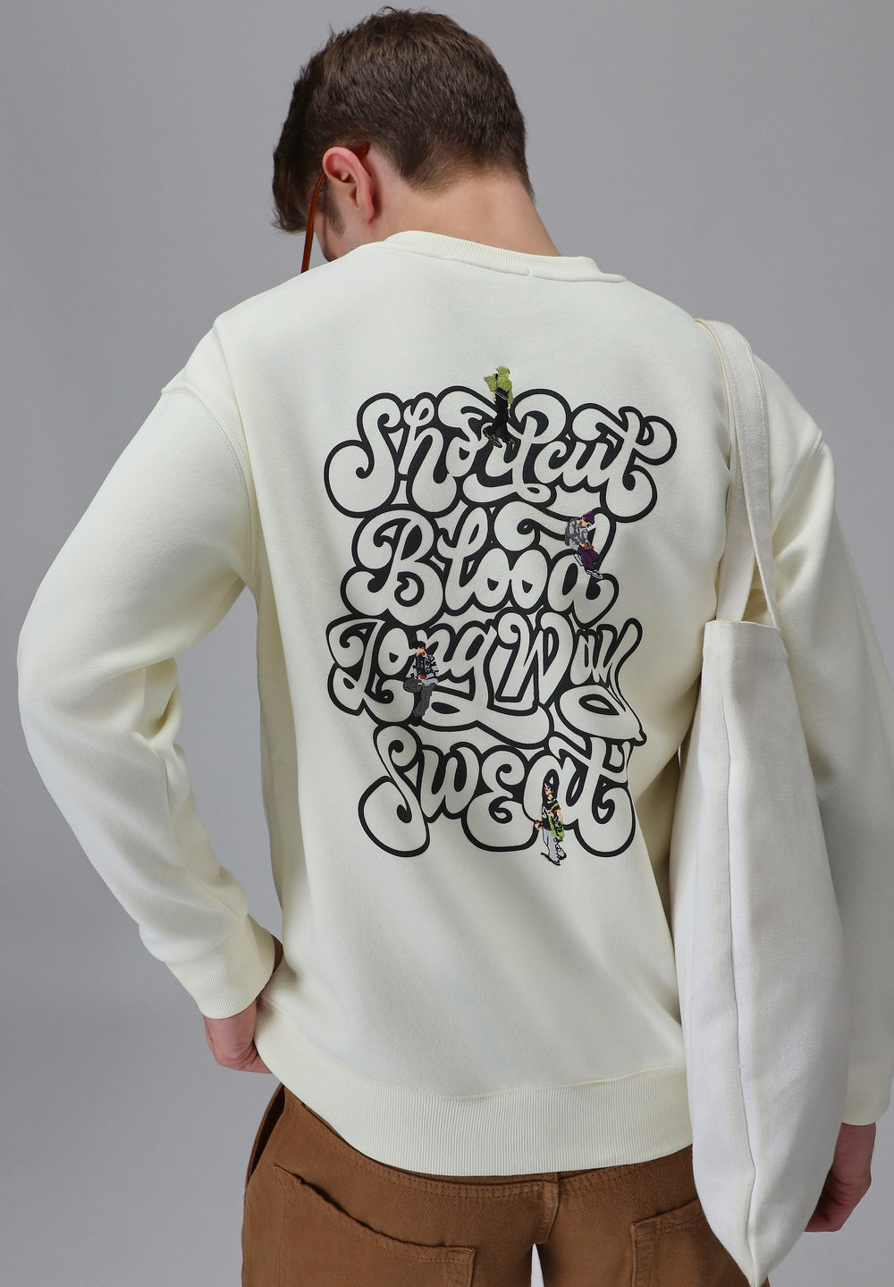 Cream Back Emboss Sweatshirt