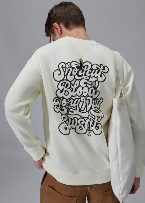 Cream Back Emboss Sweatshirt