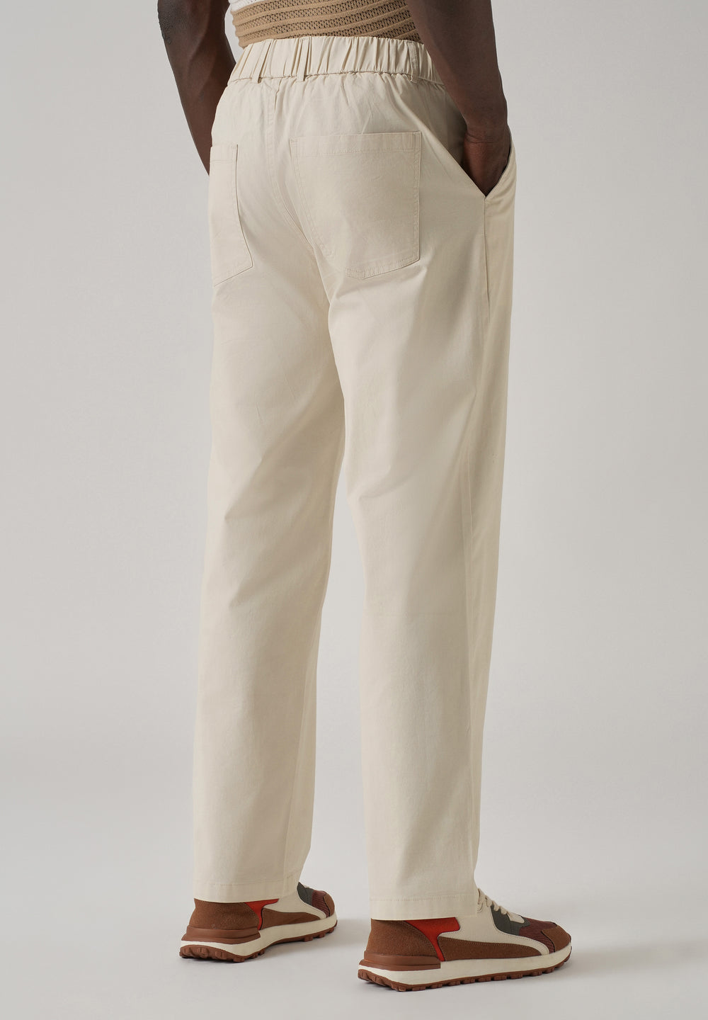 Baggy Fit Cream Chinos