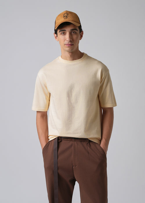 Cream Basic Relaxed Fit T-shirt