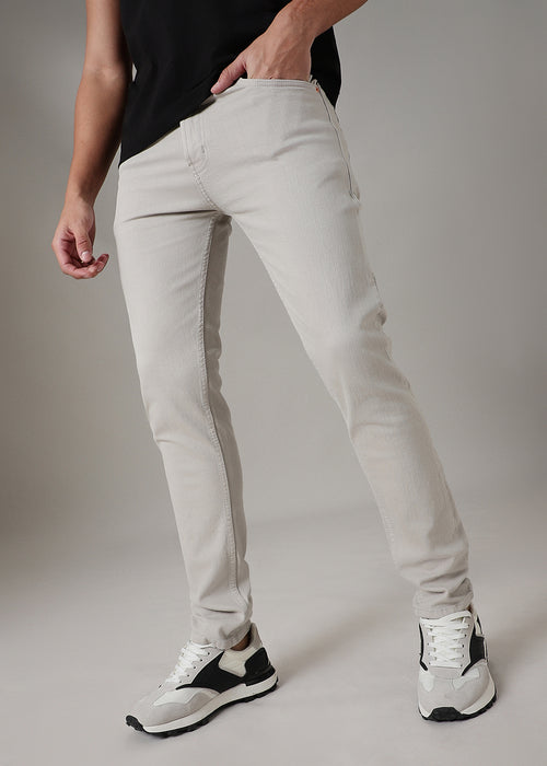 Tan Beige Slim Fit Denim