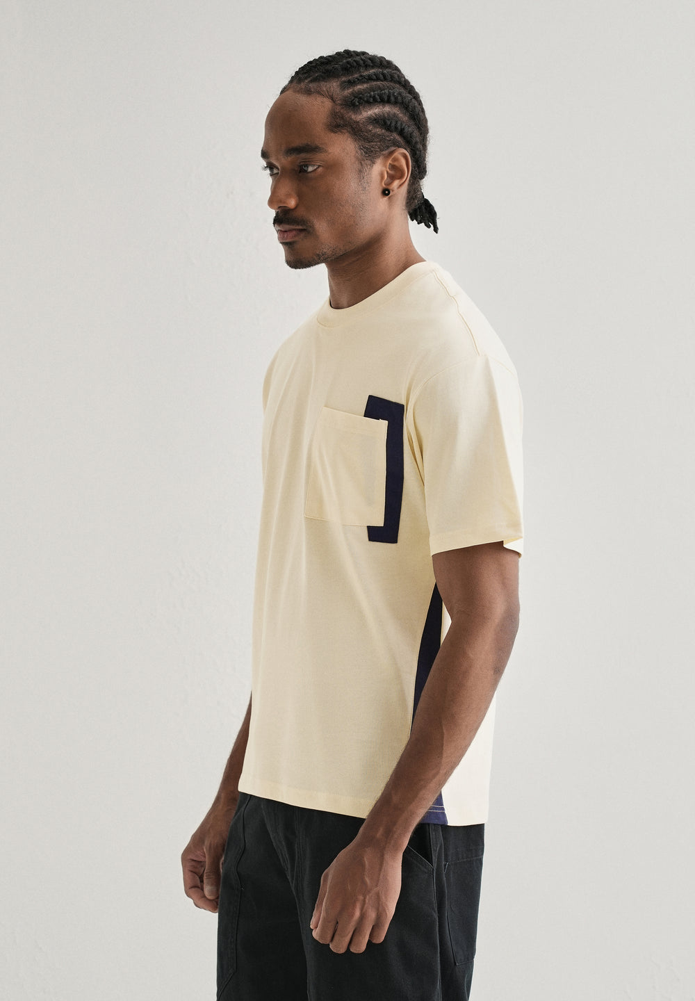 Cream Colourblock Oversized T-shirt