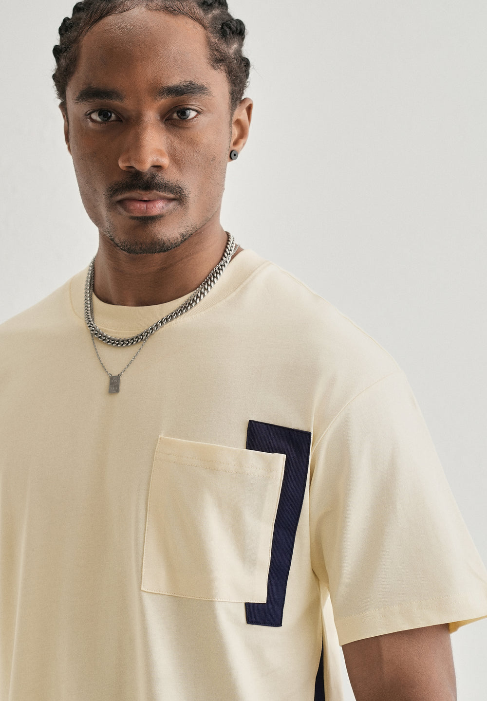 Cream Colourblock Oversized T-shirt