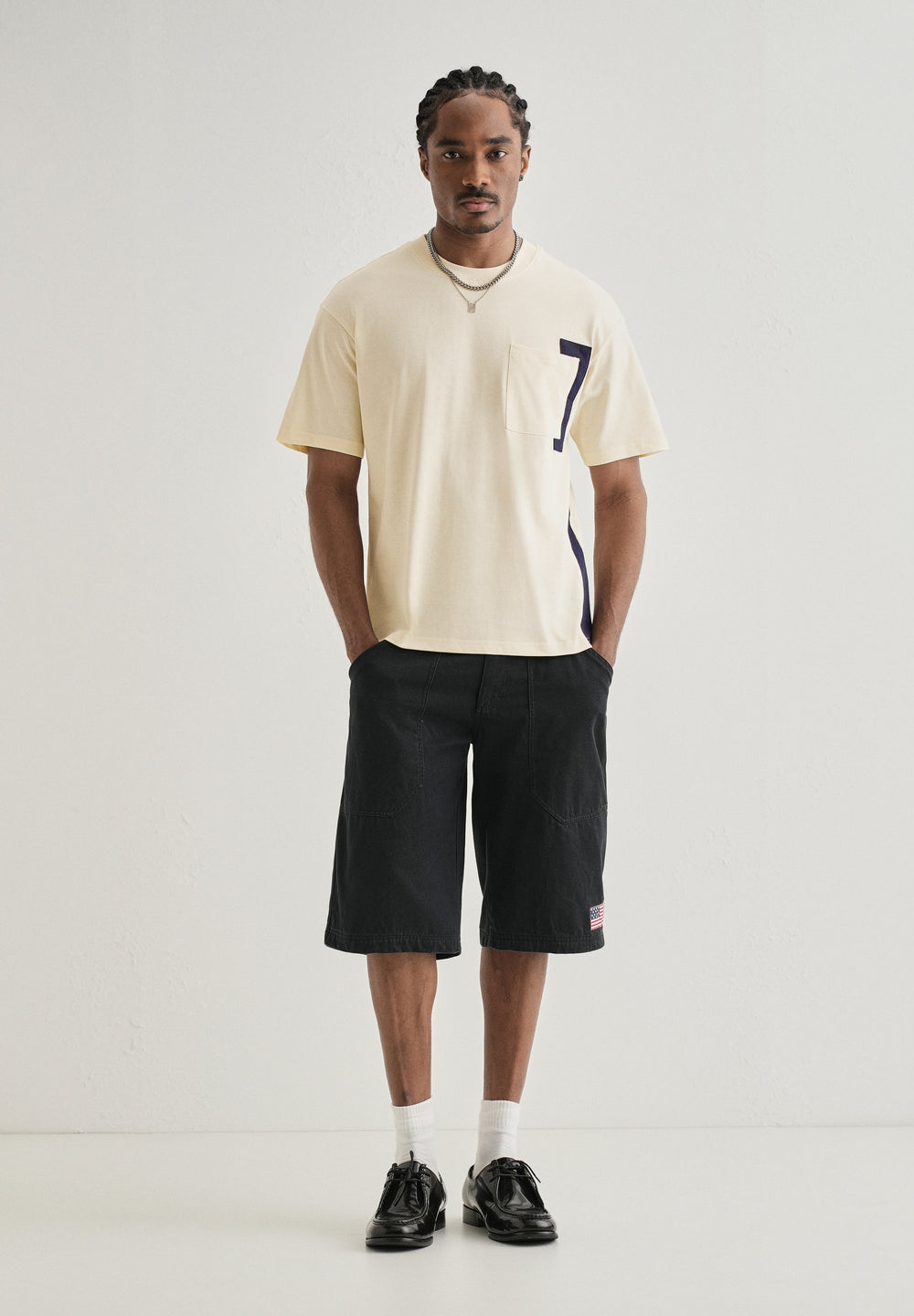 Cream Colourblock Oversized T-shirt