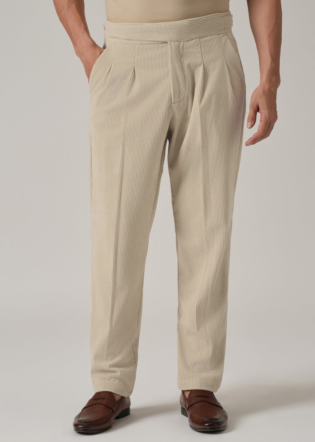 Classic Cream Corduroy Gurkha Pants