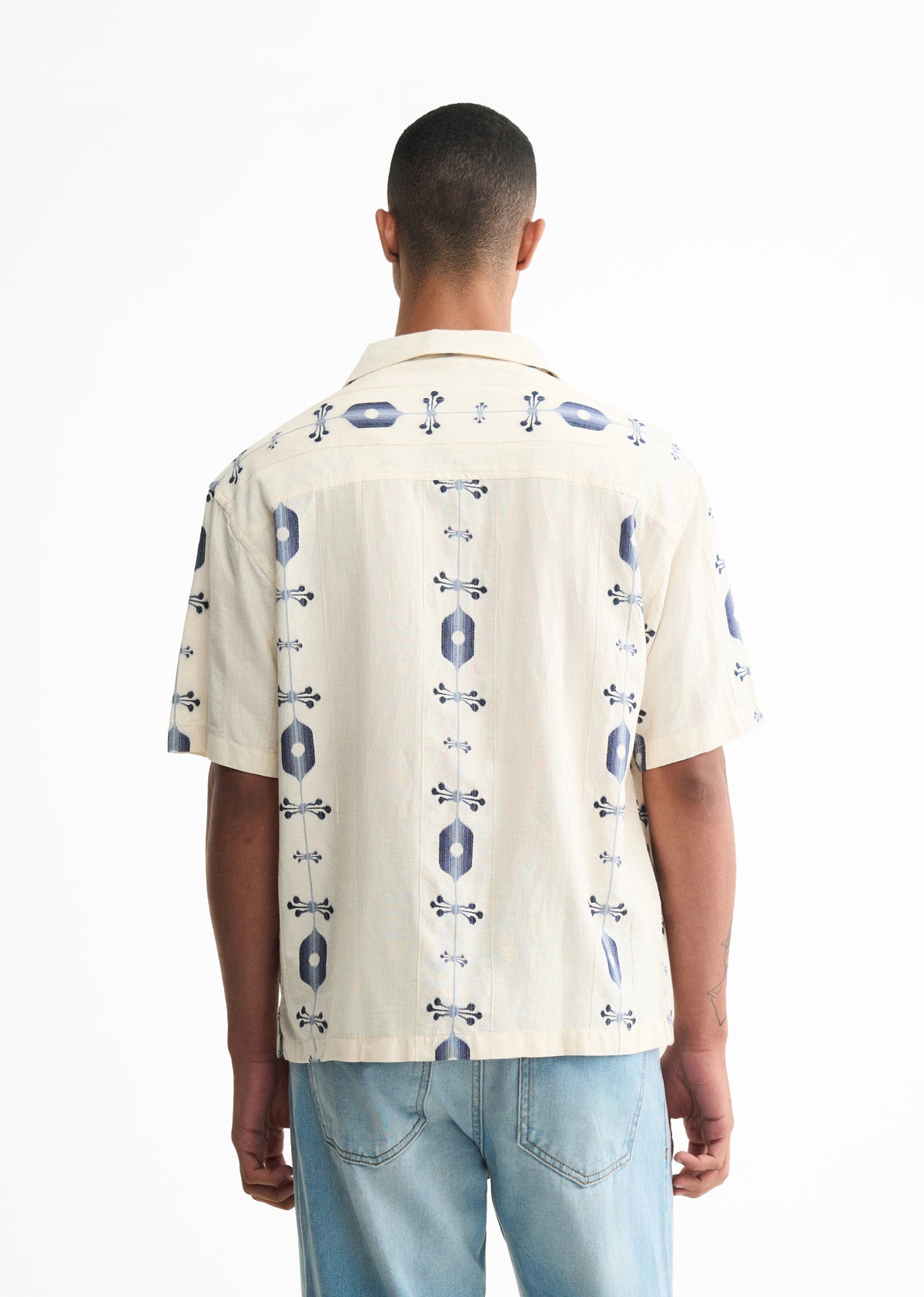 Cream Cotton Jacquard Shirt