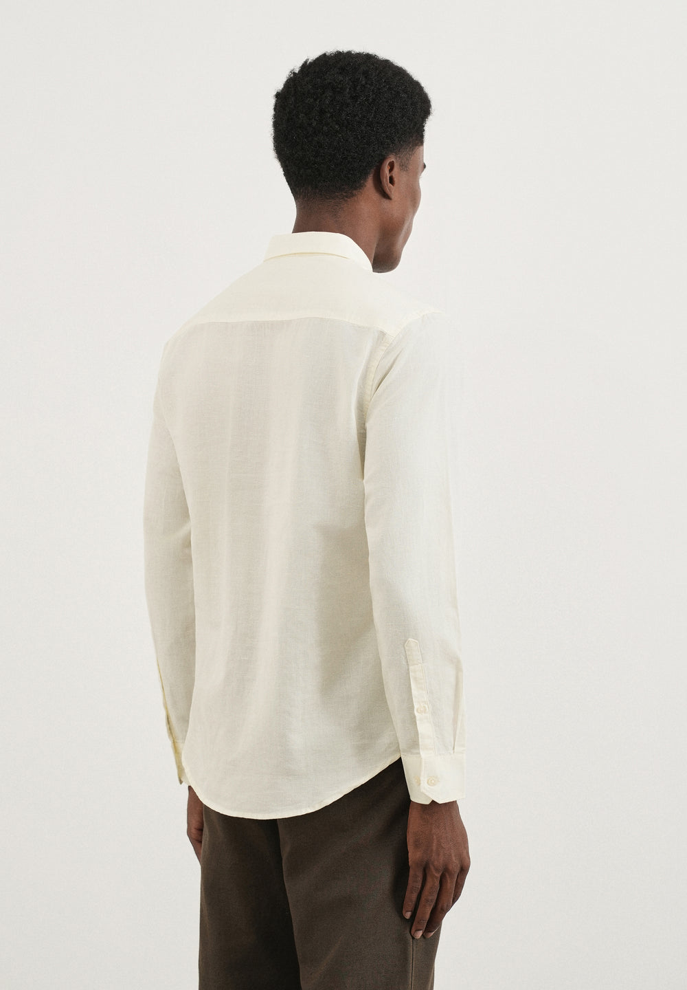 Cream Cotton Linen Short Kurta