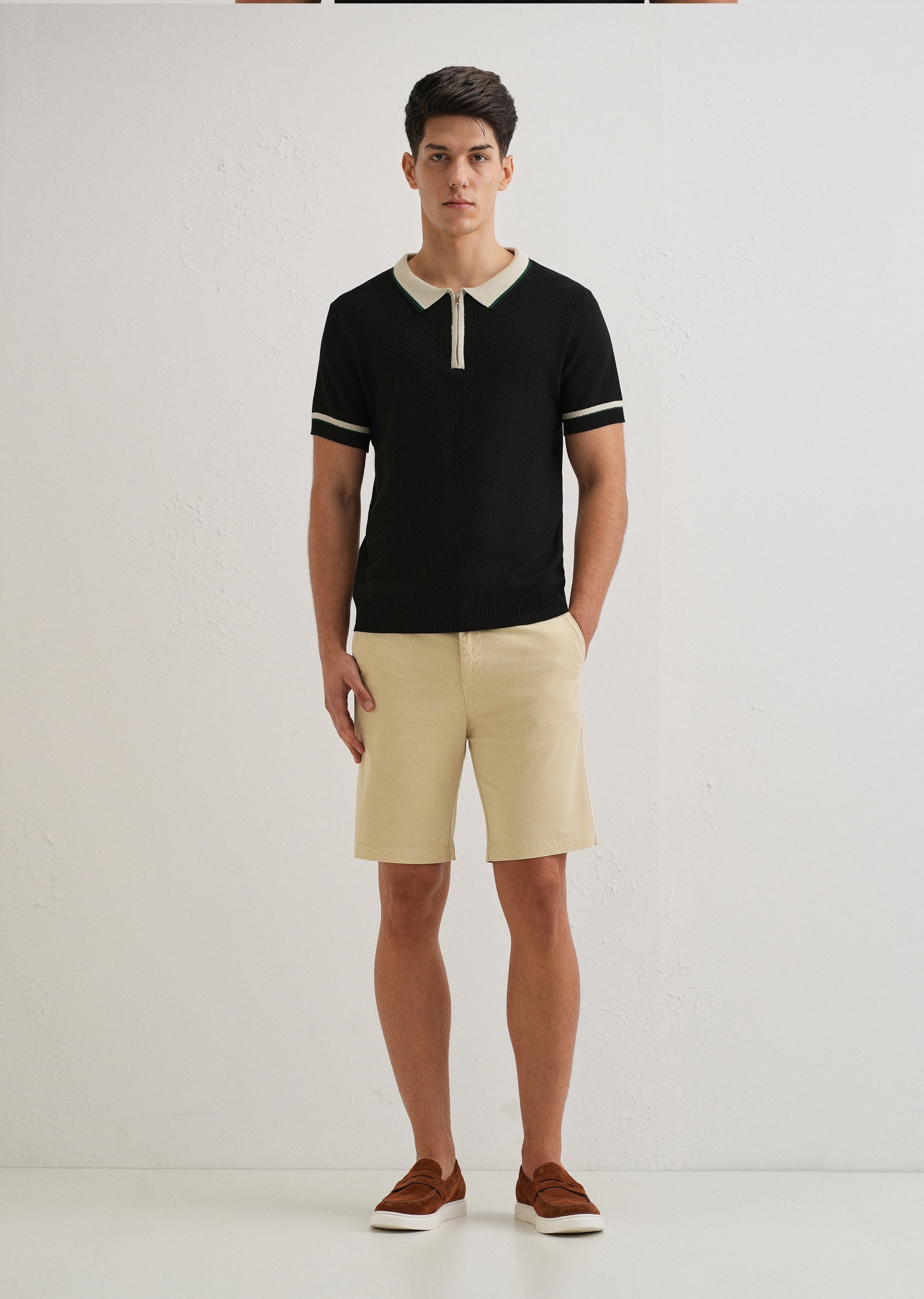 Cream Cotton Shorts