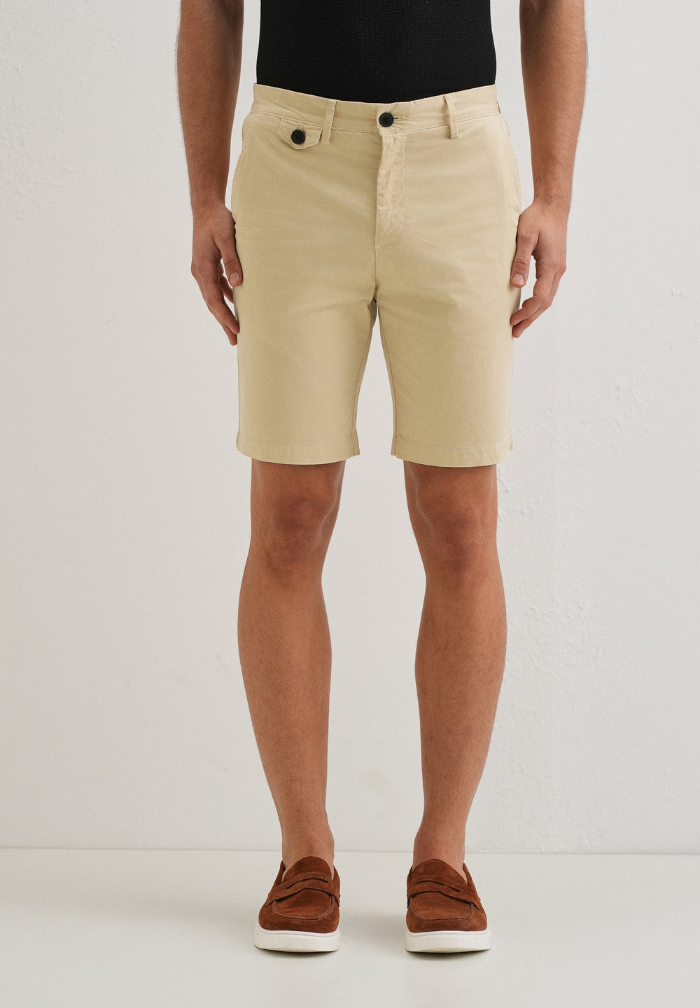Cream Cotton Shorts