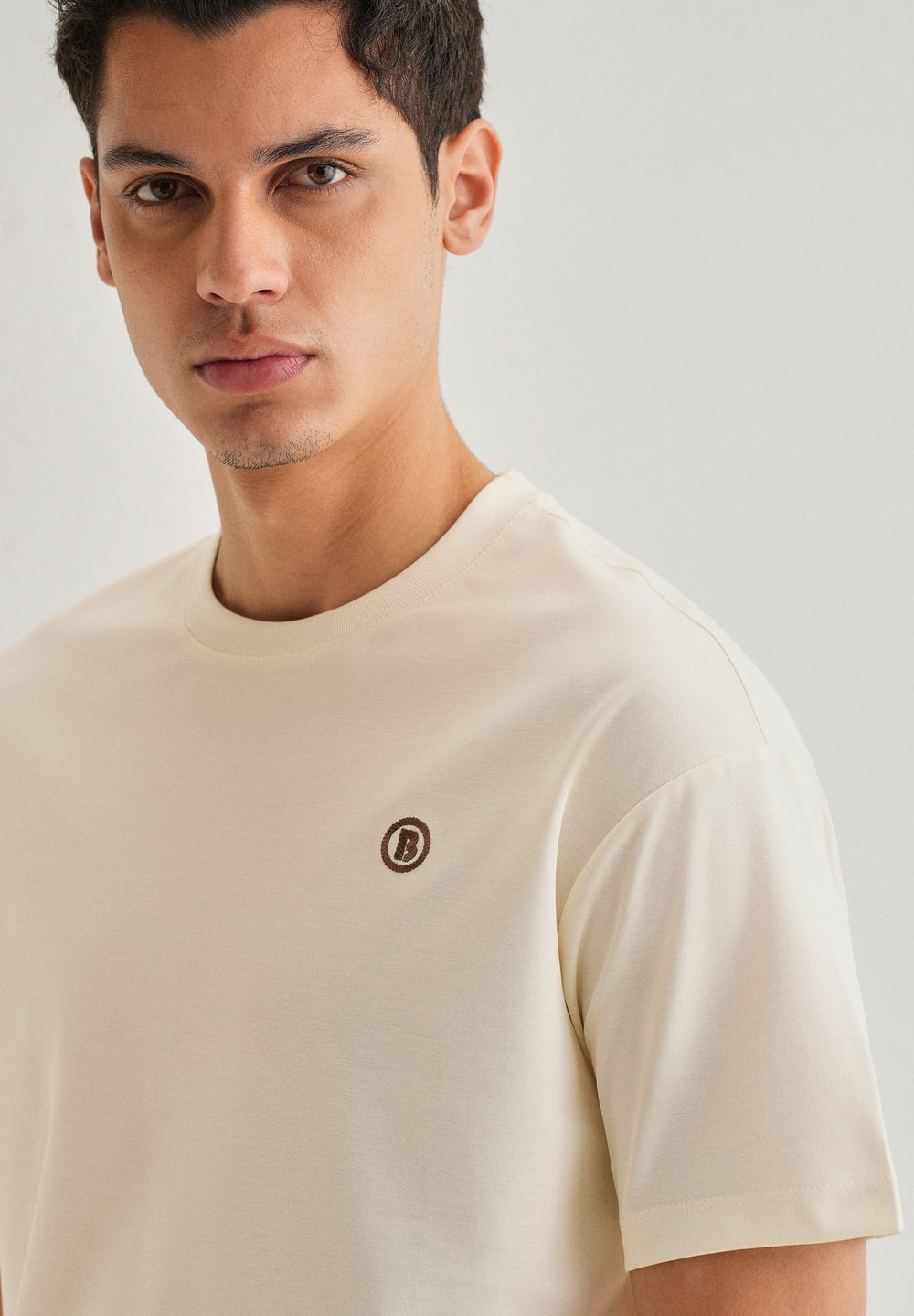 Cream Crew Neck T-shirt
