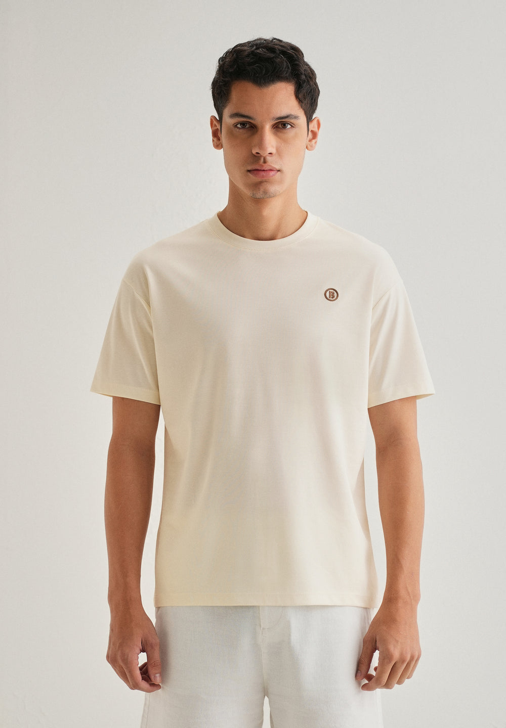 Cream Crew Neck T-shirt