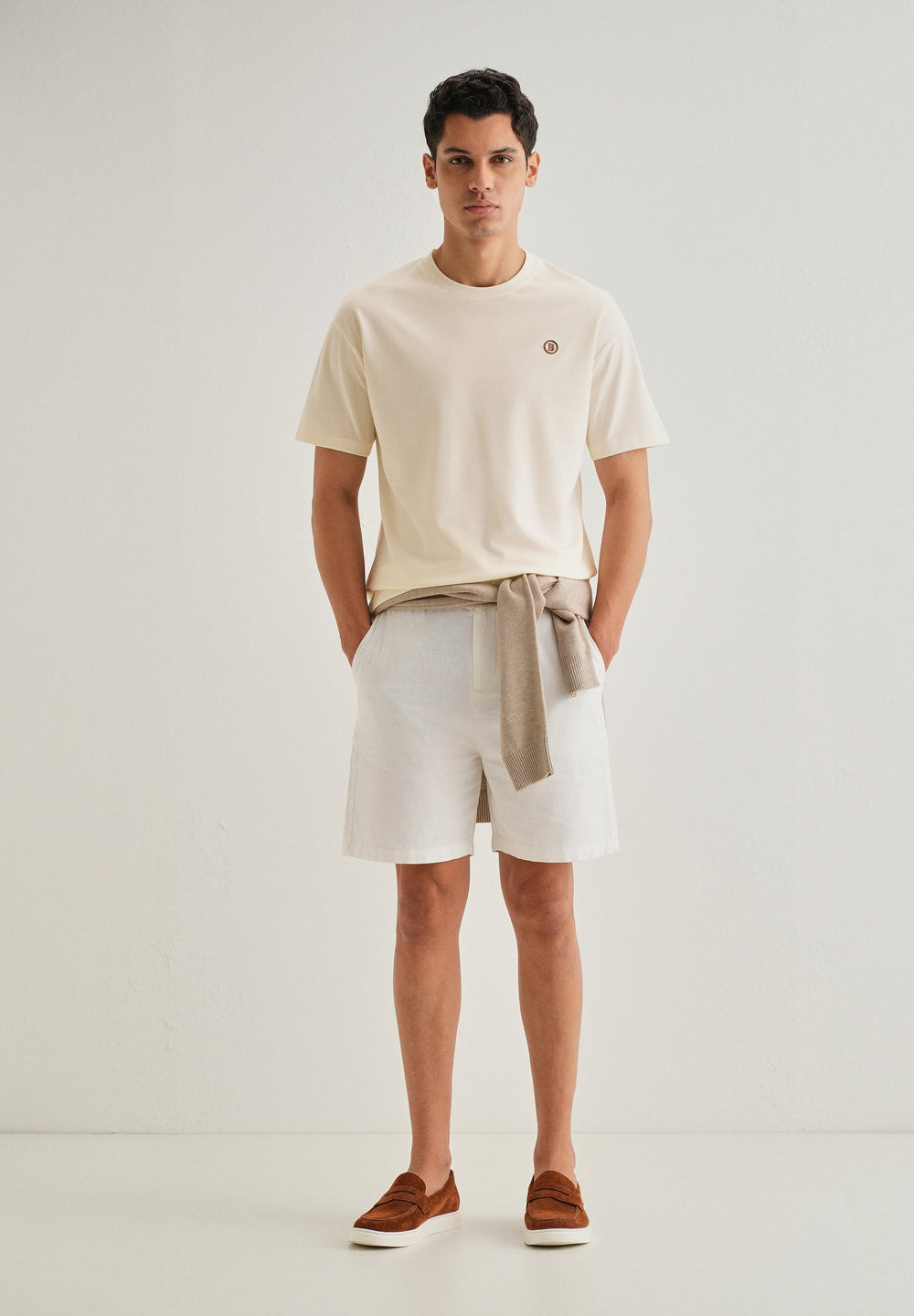 Cream Crew Neck T-shirt