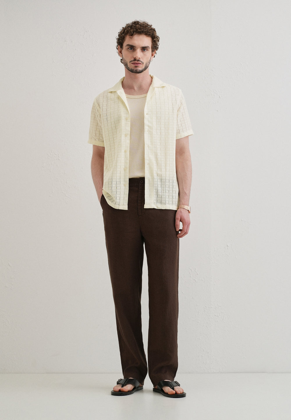 Cream Crochet Shirt