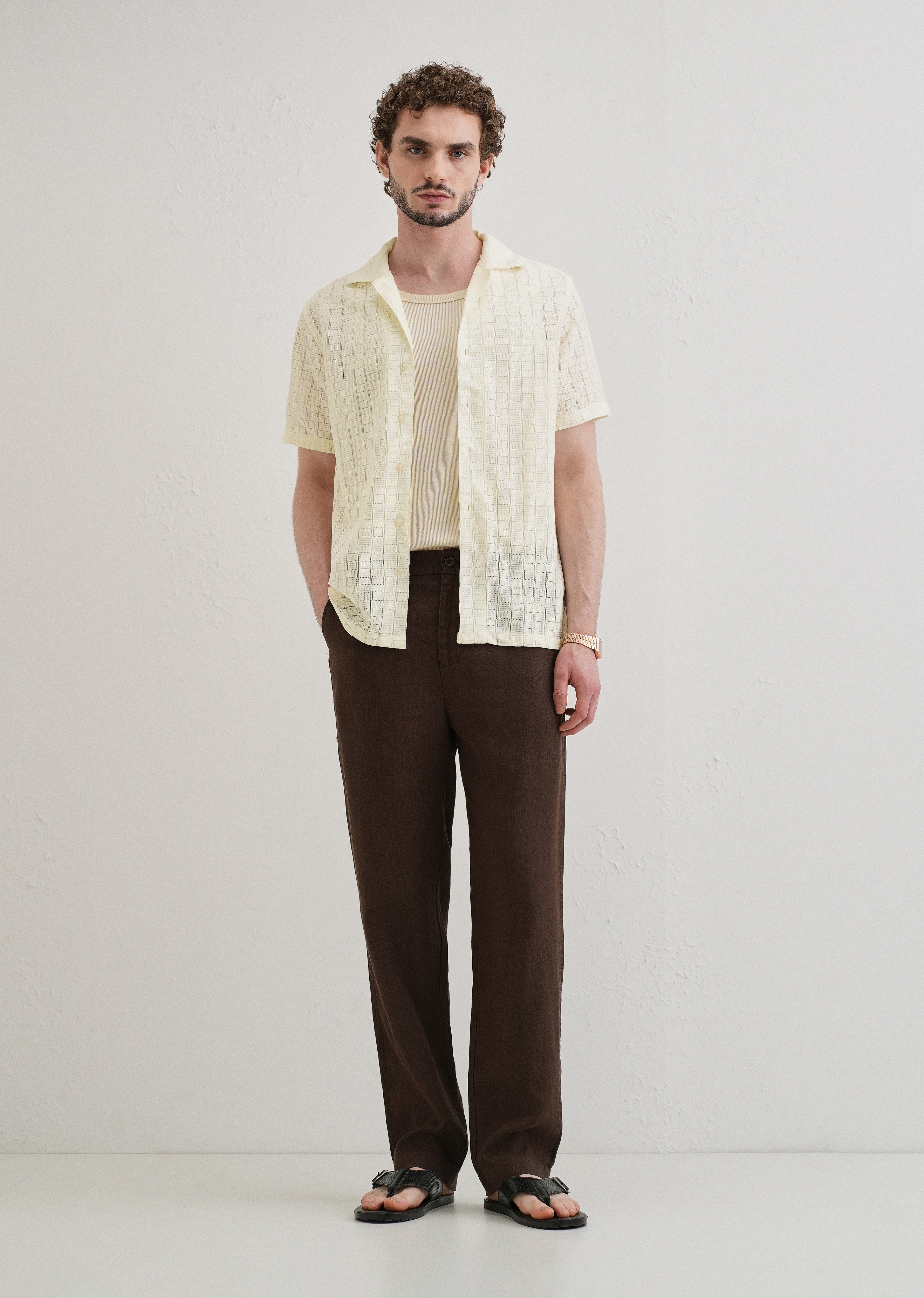 Cream Crochet Shirt