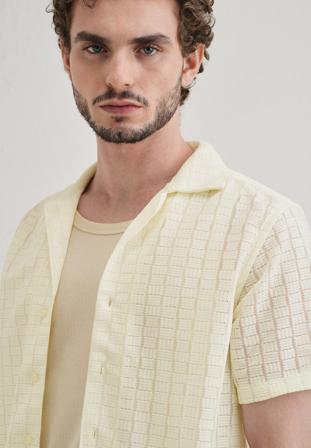 Cream Crochet Shirt