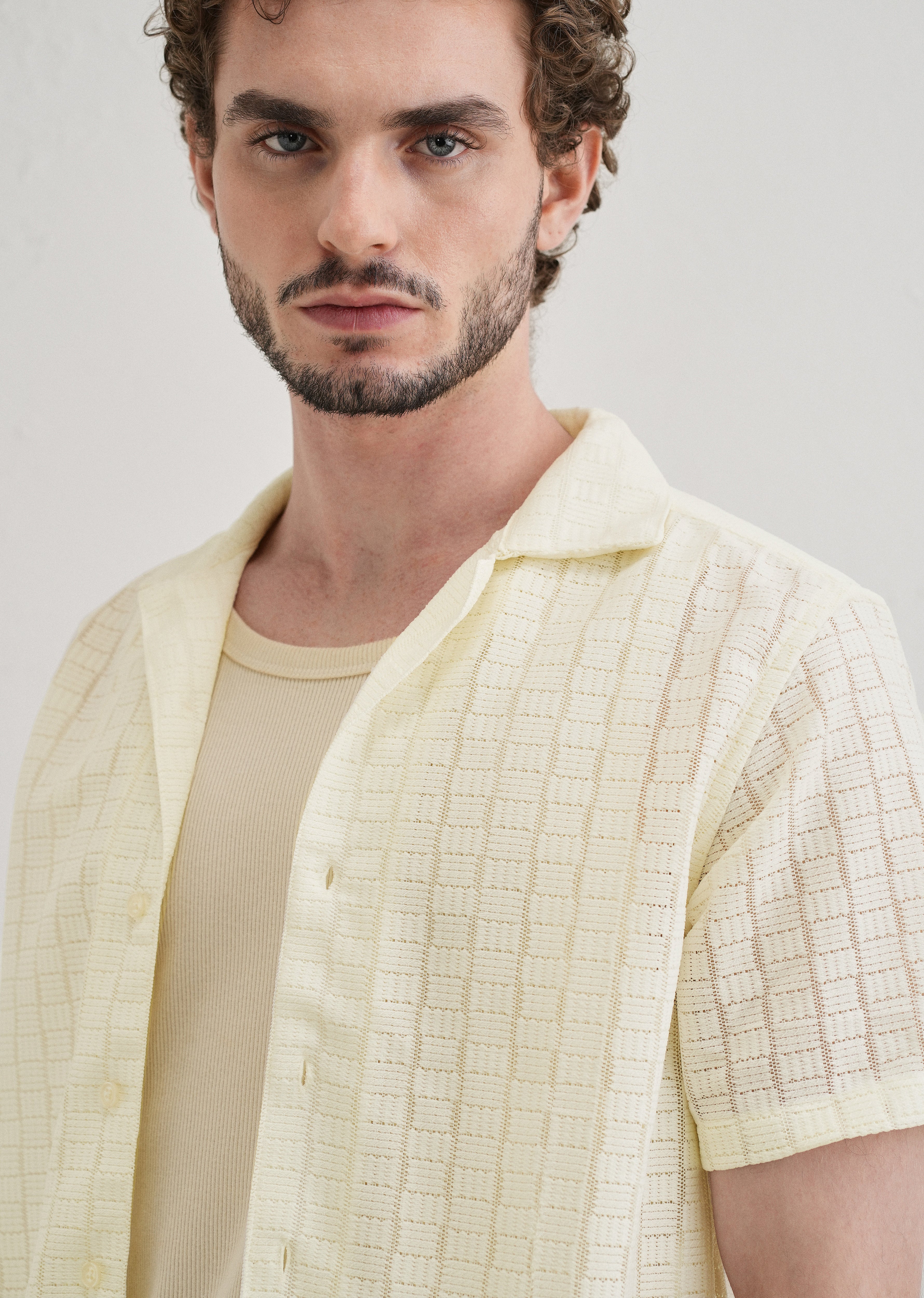 Cream Crochet Shirt