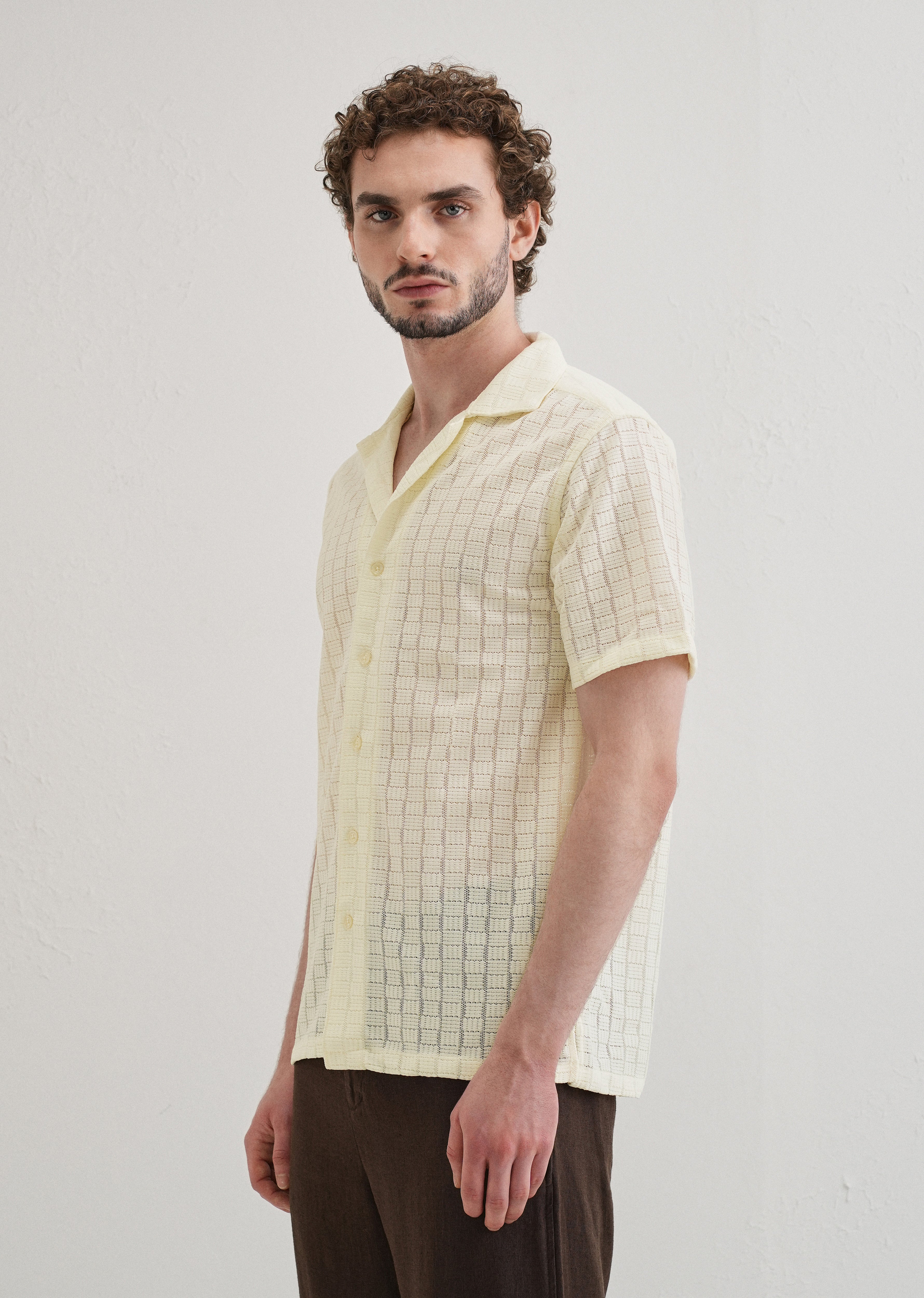 Cream Crochet Shirt