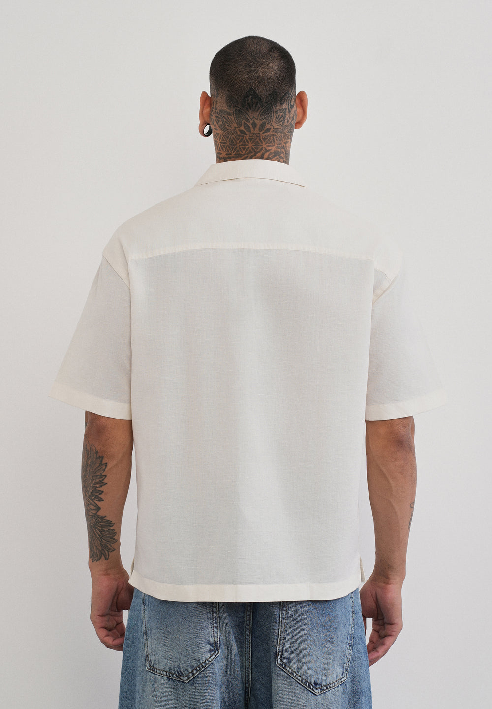Ivory Double Pocket Cotton Linen Shirt