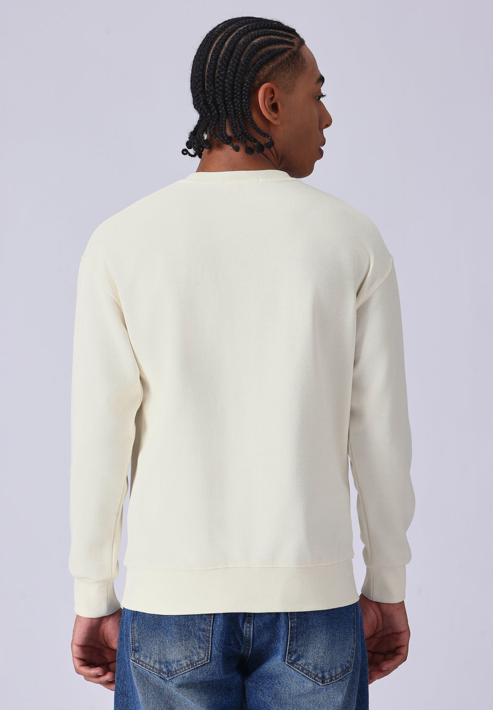 Cream Embossed Sweatshirt