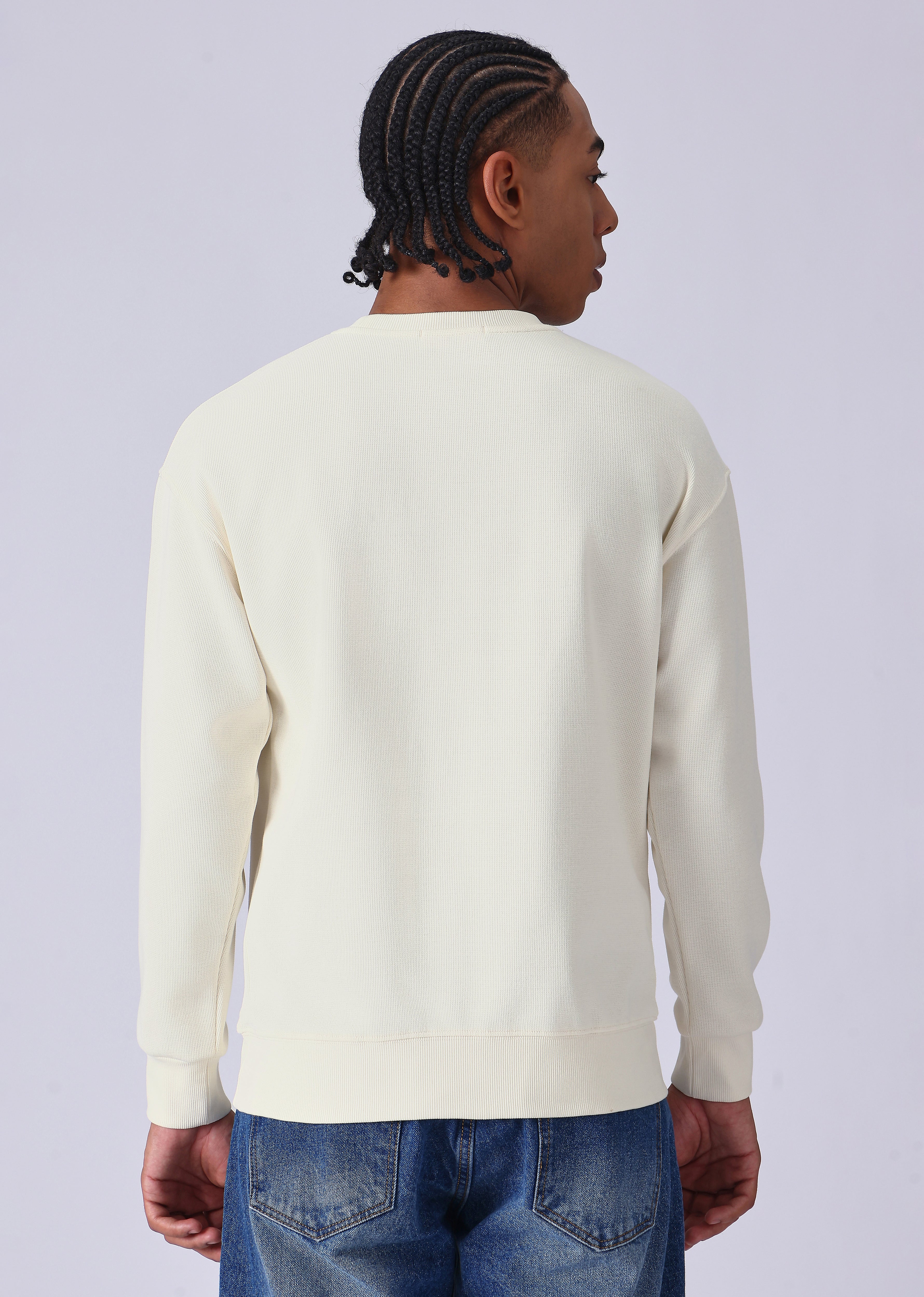 Cream Embossed Sweatshirt