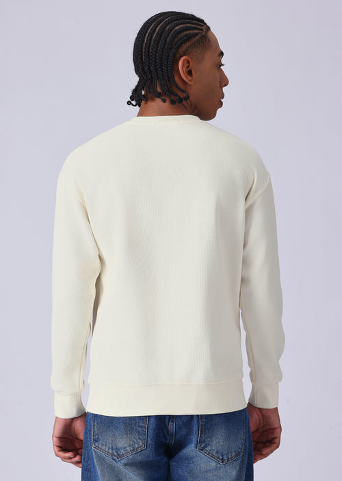 Cream Embossed Sweatshirt