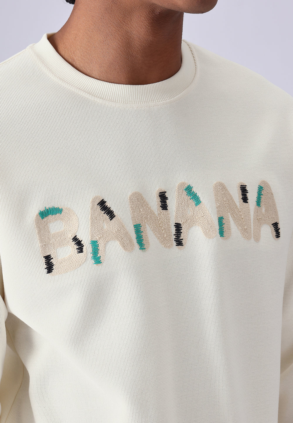Cream Embossed Sweatshirt