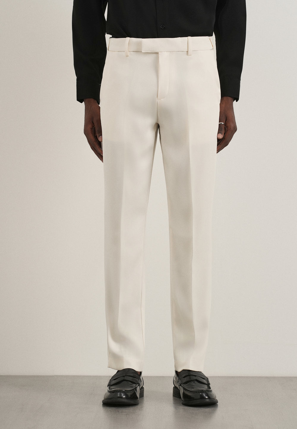 Cream Flex Waist Slim Fit Trouser