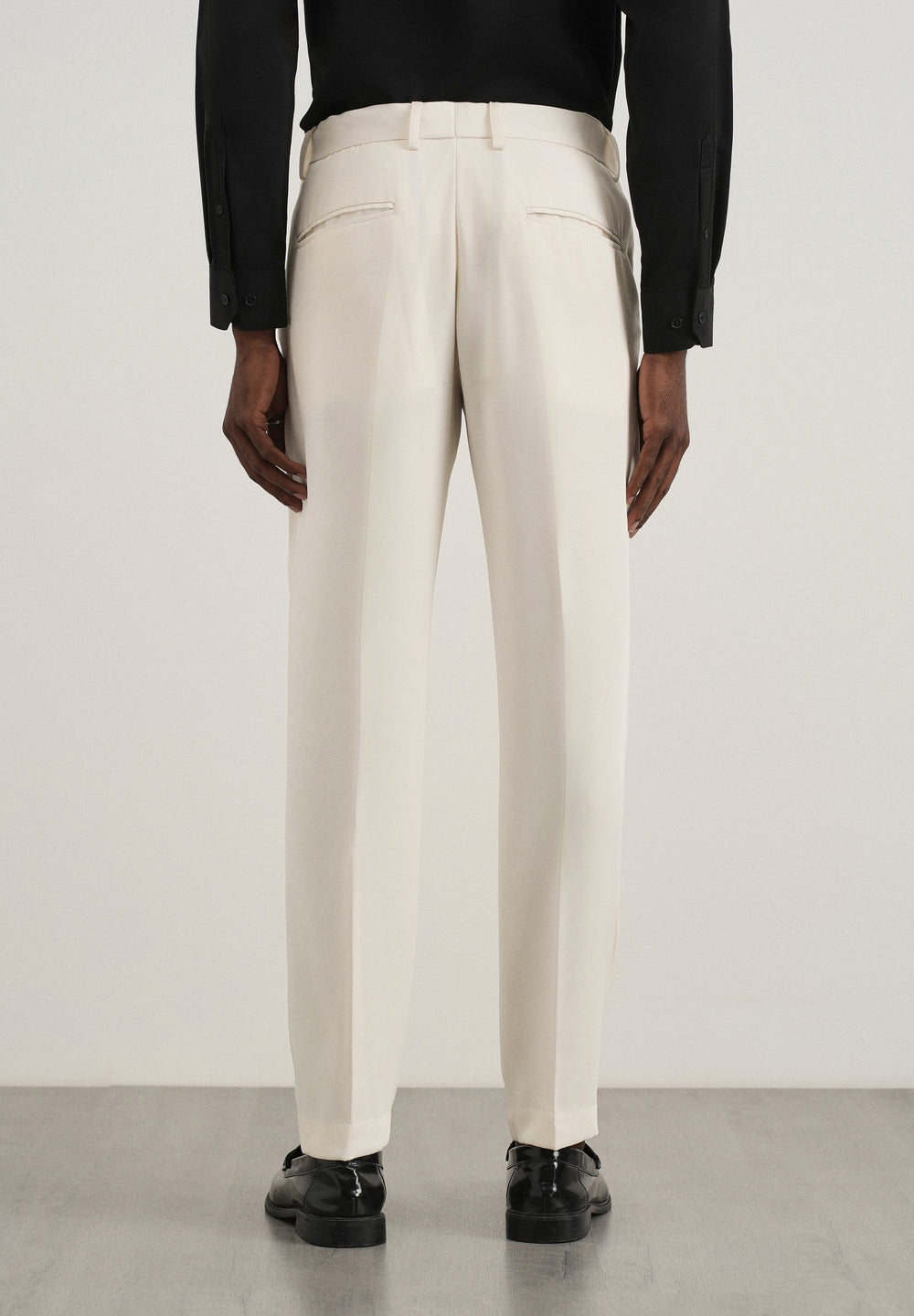 Cream Flex Waist Slim Fit Trouser