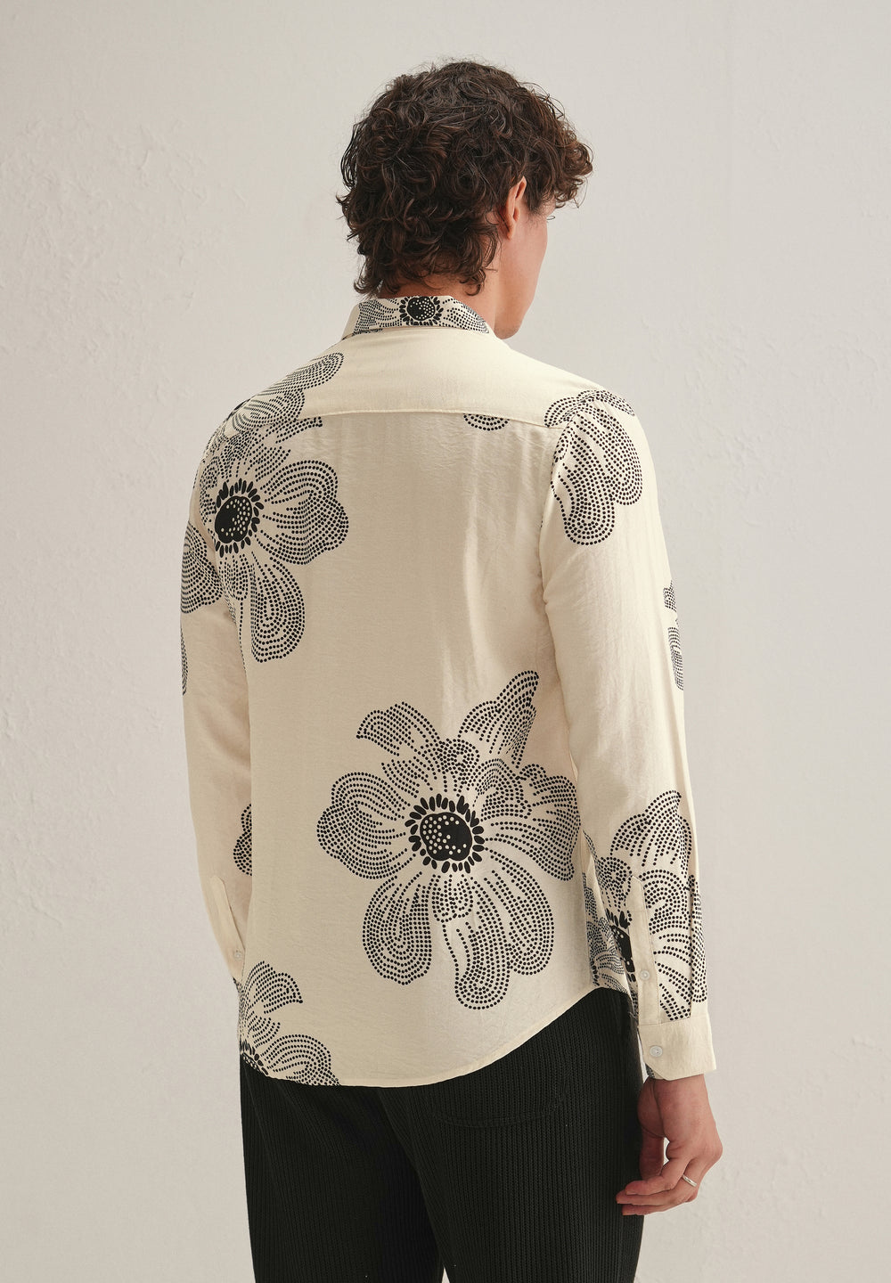 Cream Floral Dot Printed Shirt