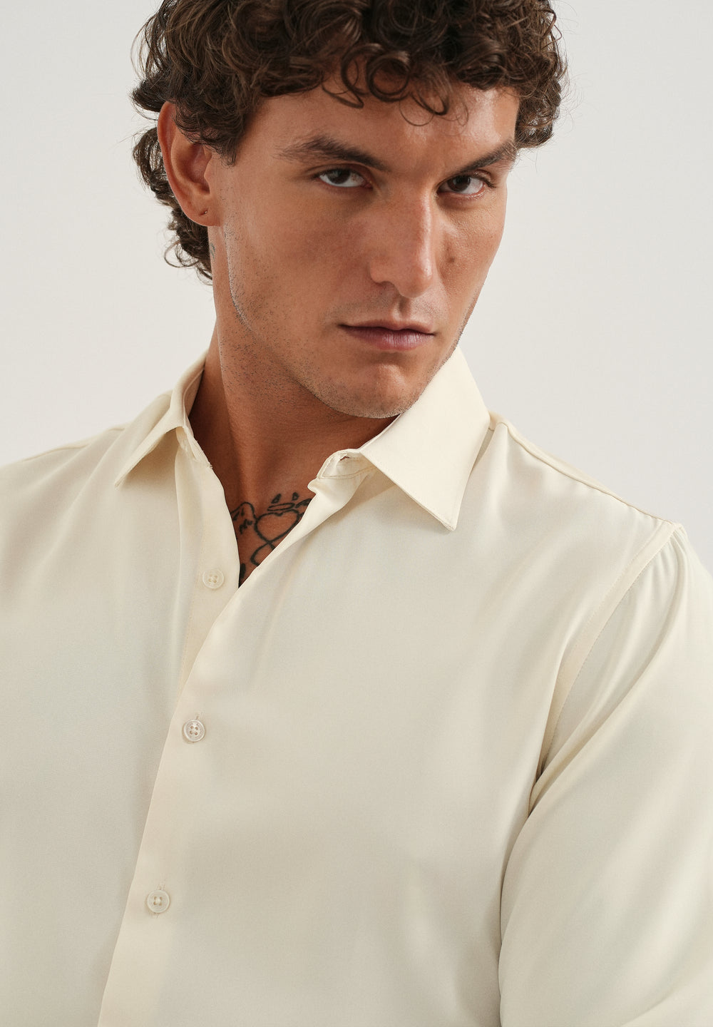 Cream Fluid Soft Shirt