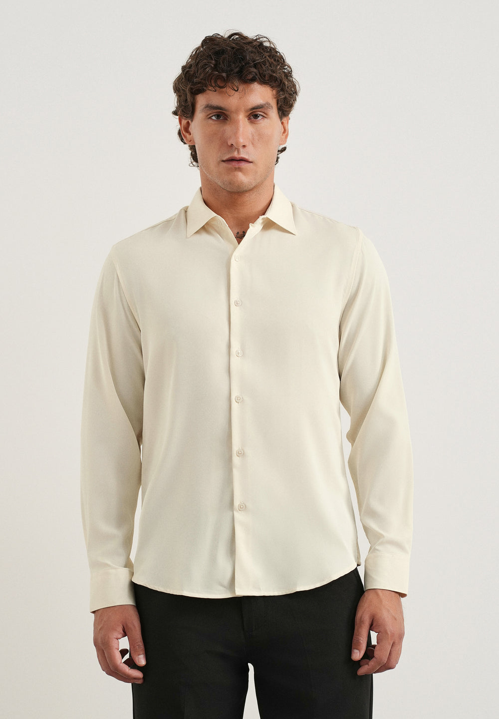 Cream Fluid Soft Shirt