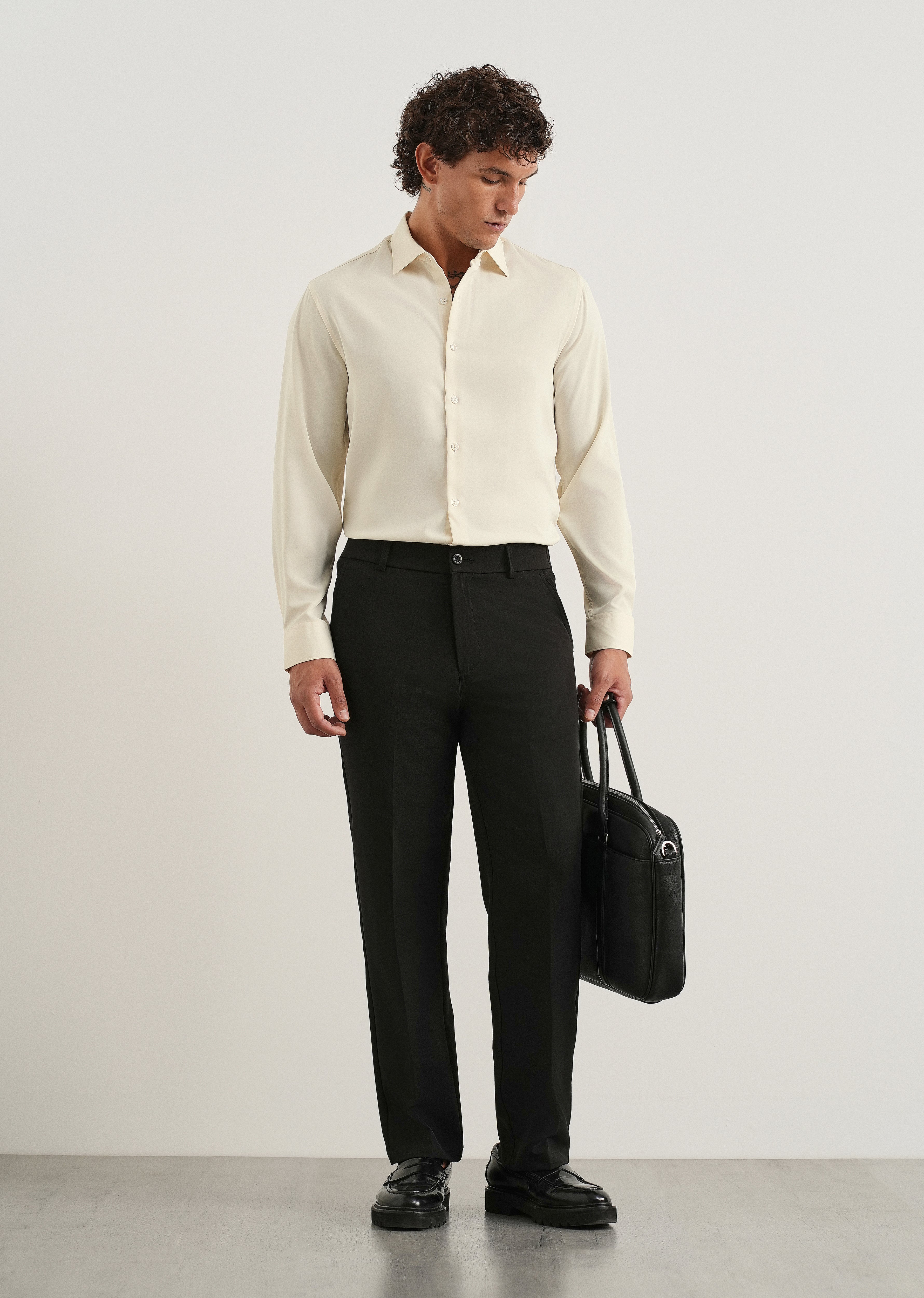 Cream Fluid Soft Shirt