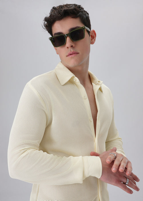 Cream Knitted Shirt