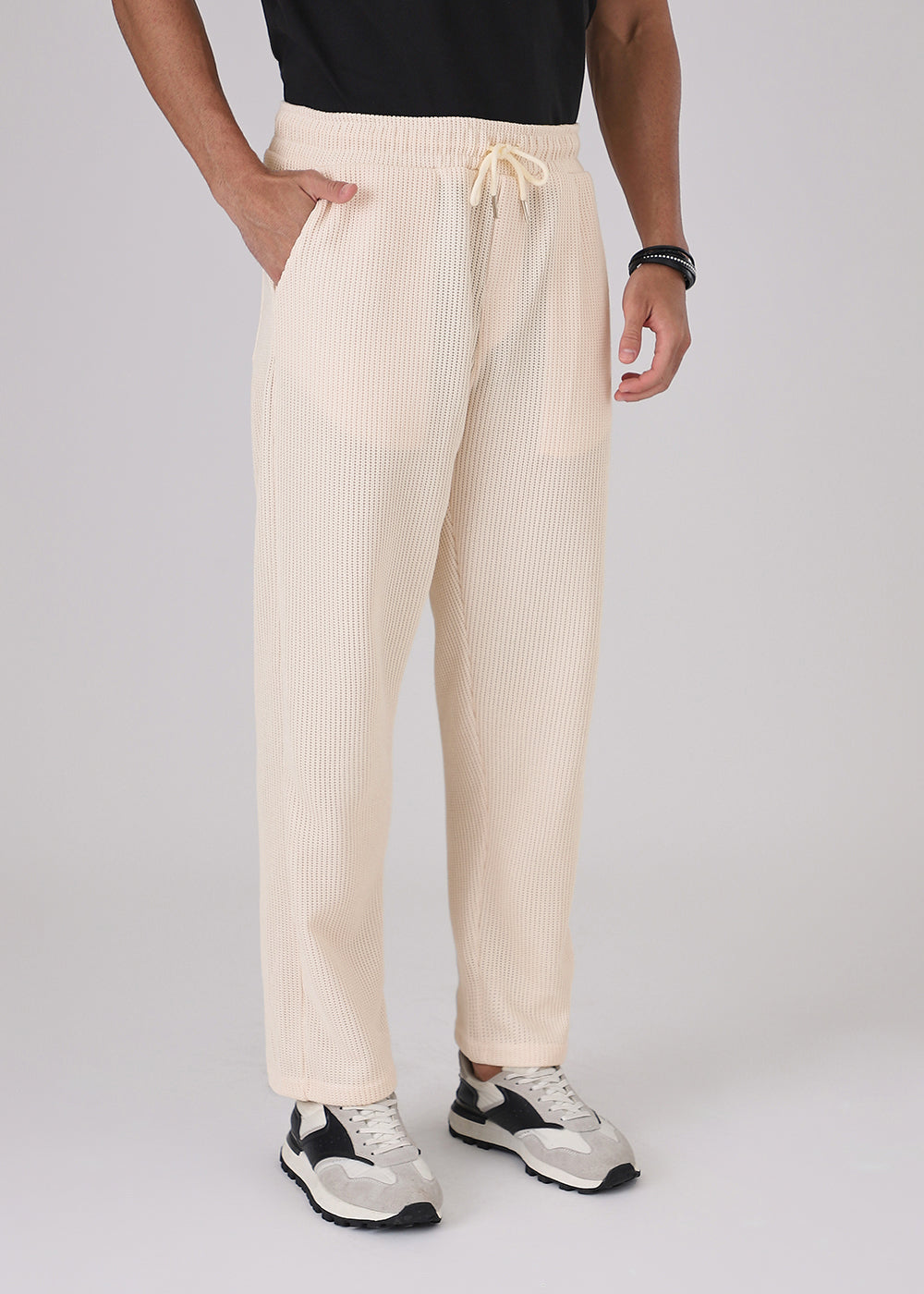 Cream Knitted Pant