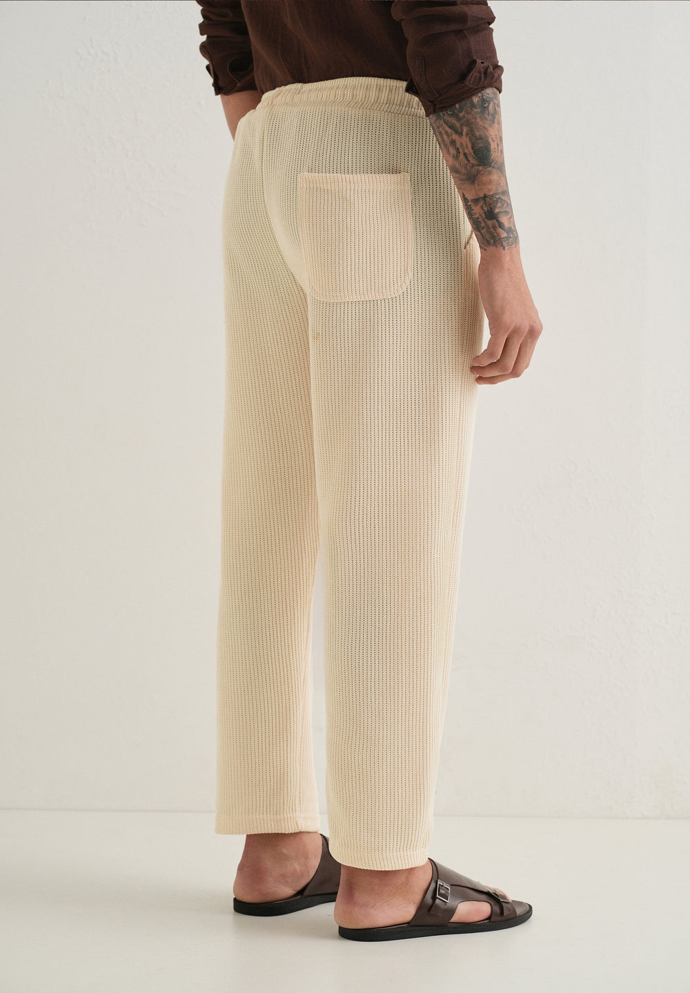 Cream Knitted Pant