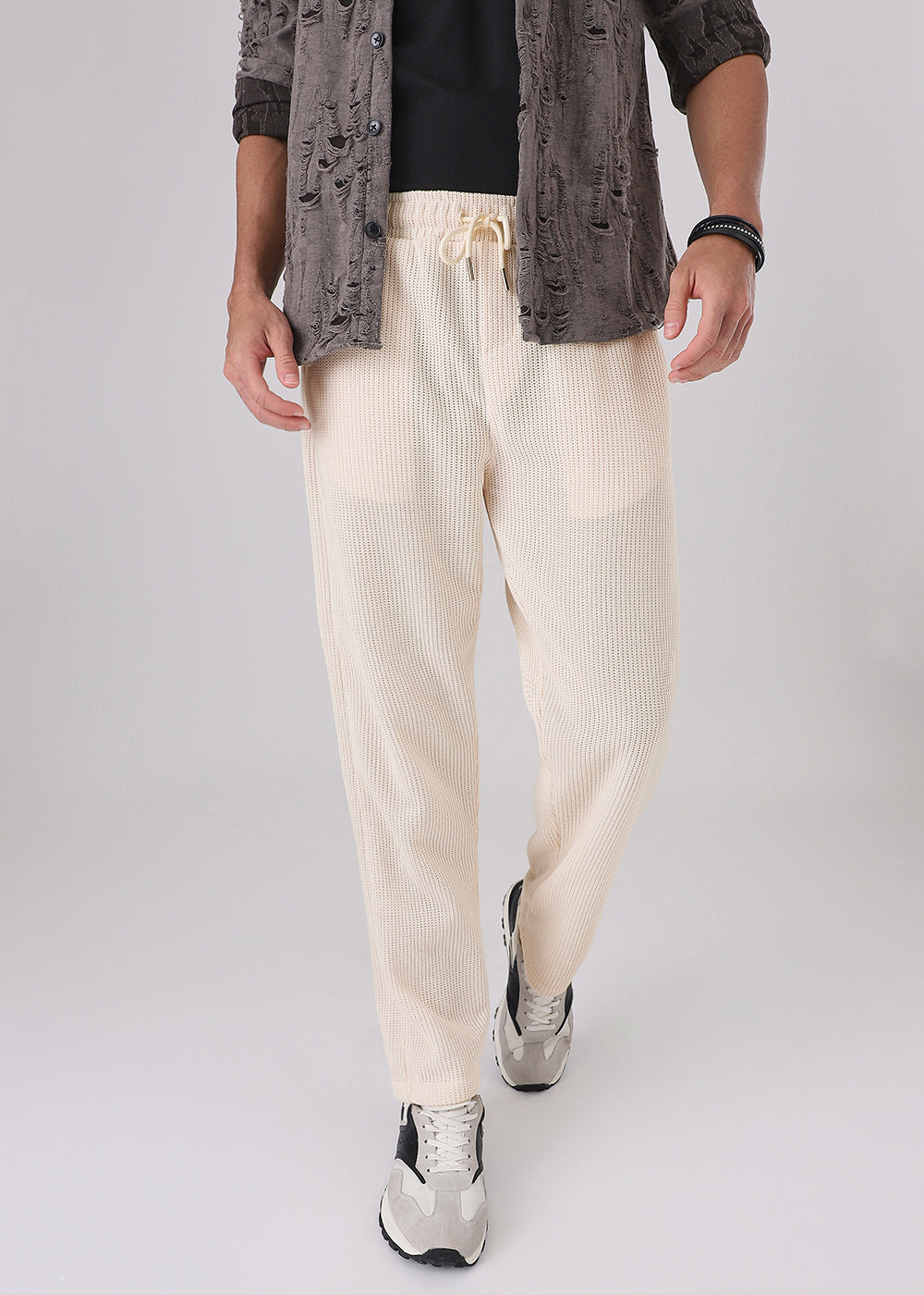 Cream Knitted Pant