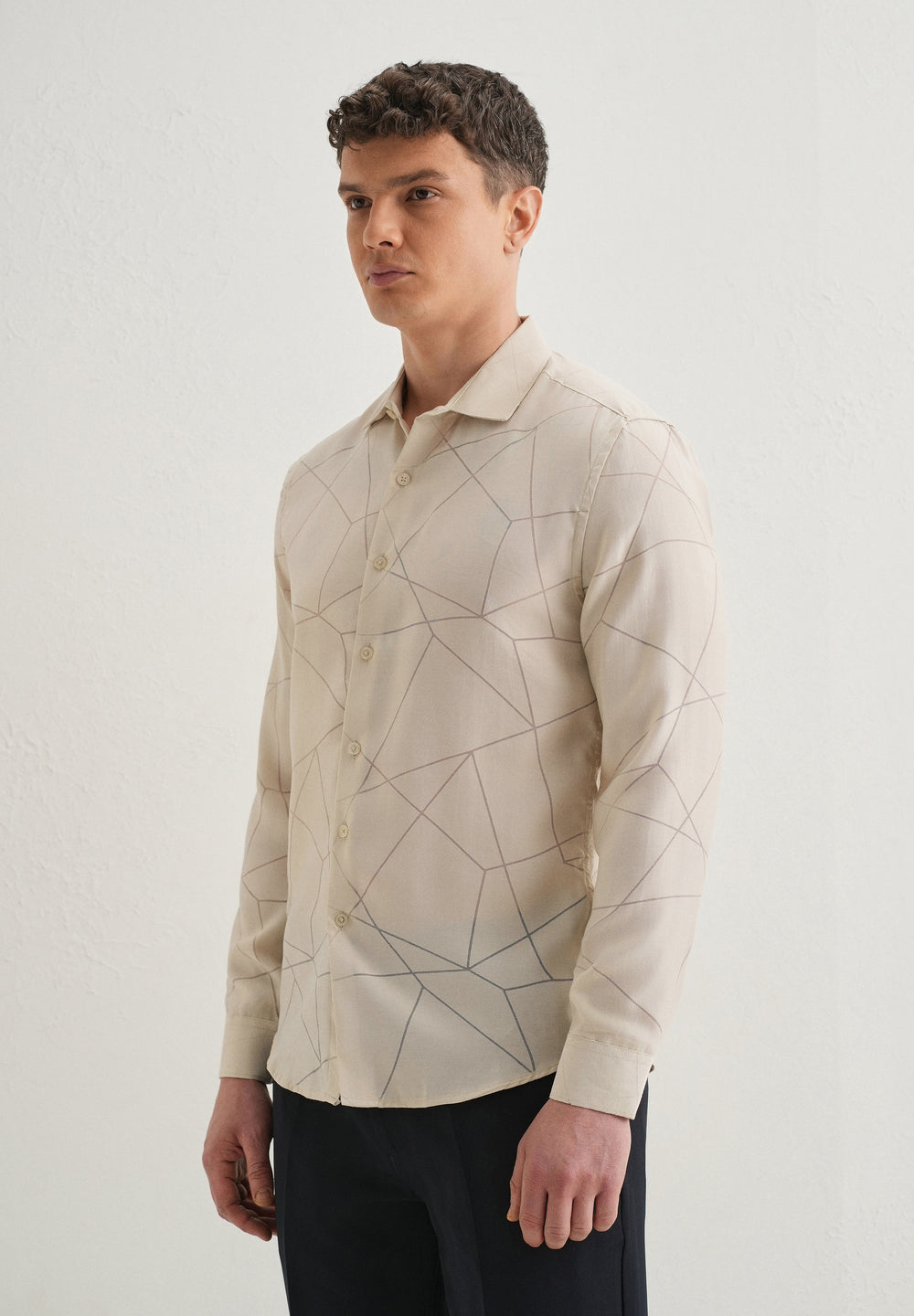 Cream Laser Cut Shirt