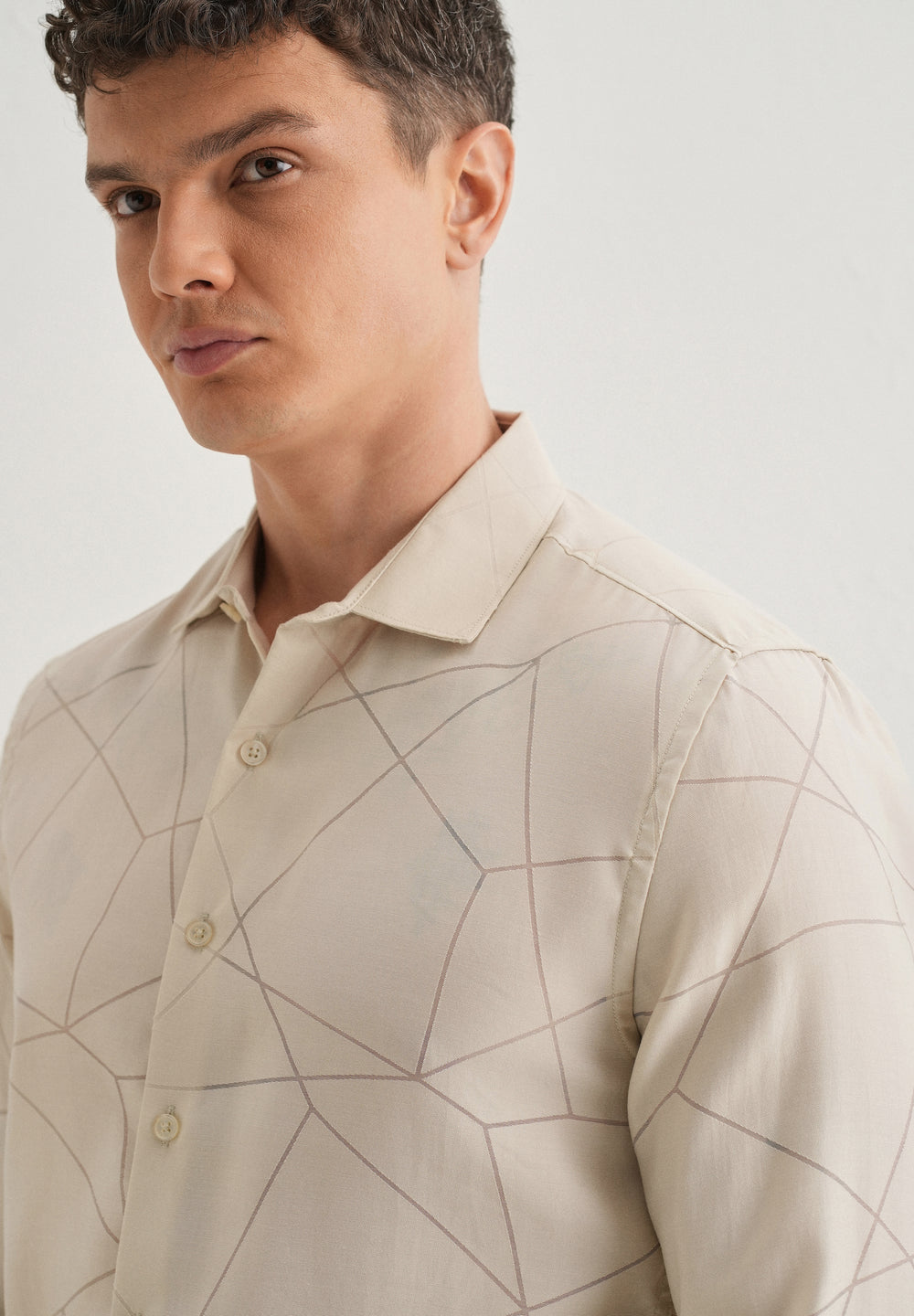 Cream Laser Cut Shirt