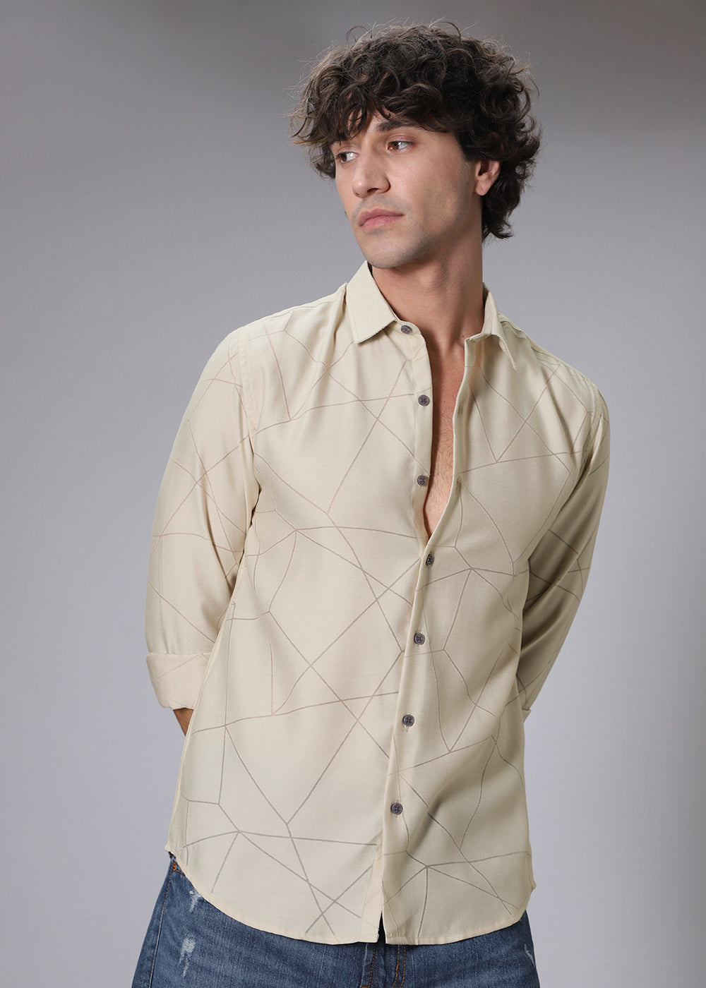 Cream Laser Cut Shirt