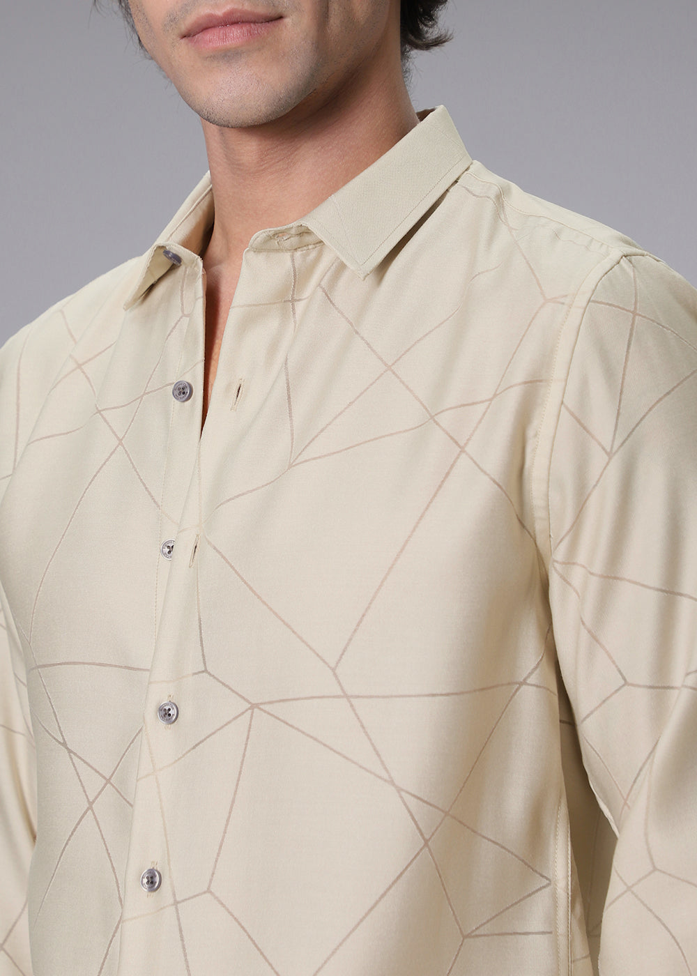 Cream Laser Cut Shirt