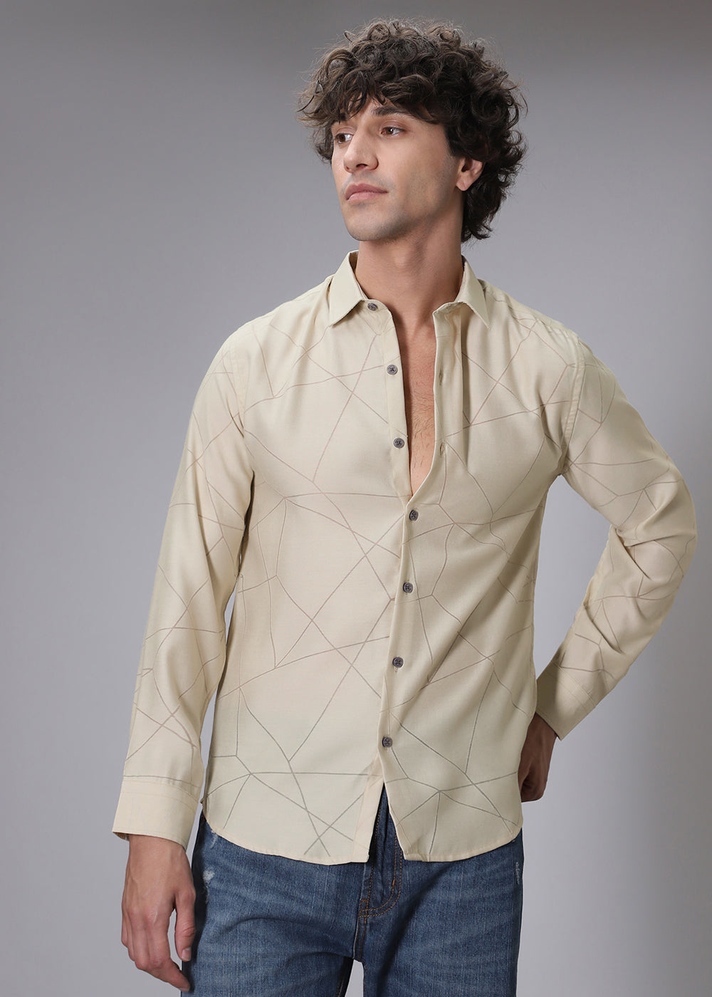 Cream Laser Cut Shirt